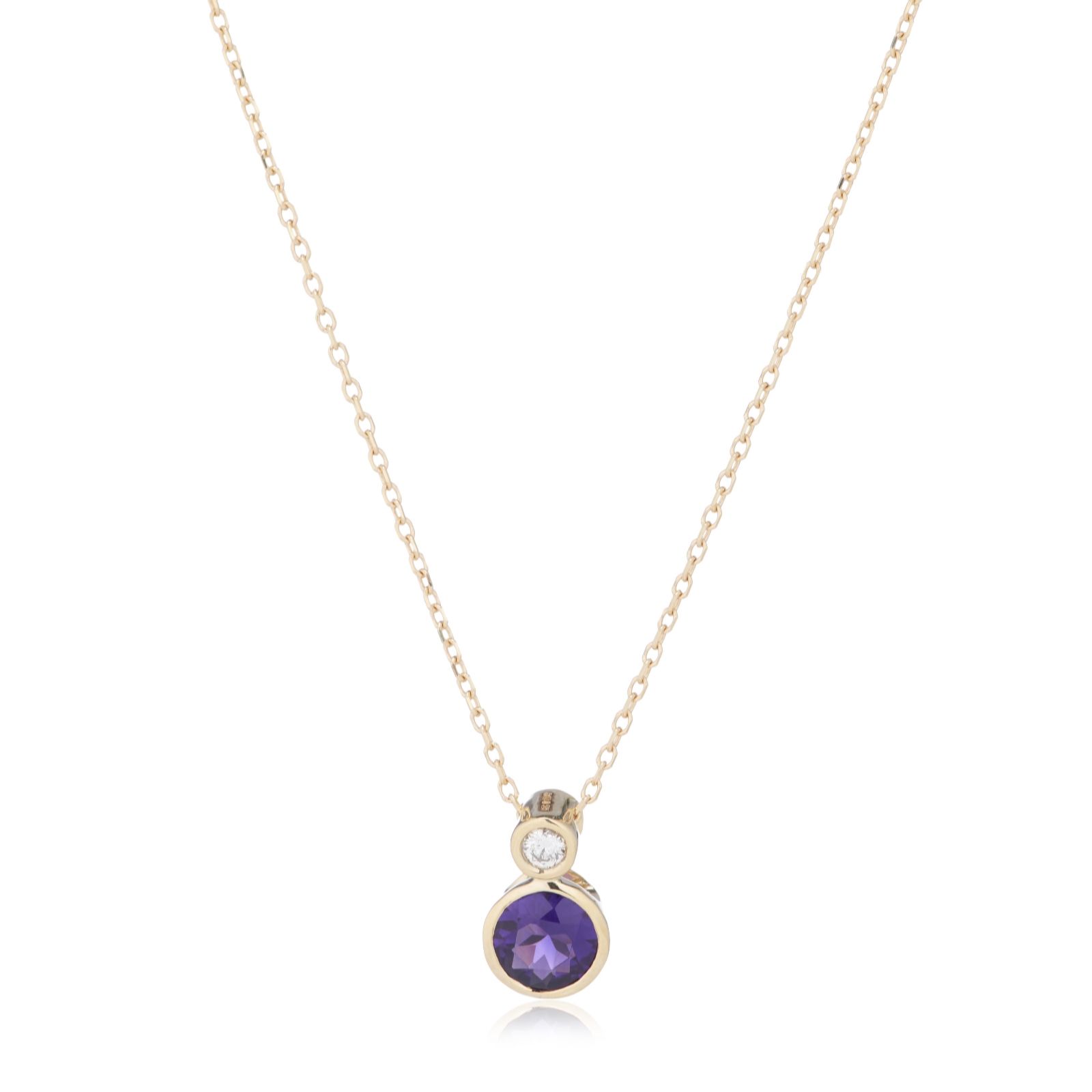 0.03ct Diamond Birthstone Necklace 9ct Gold
