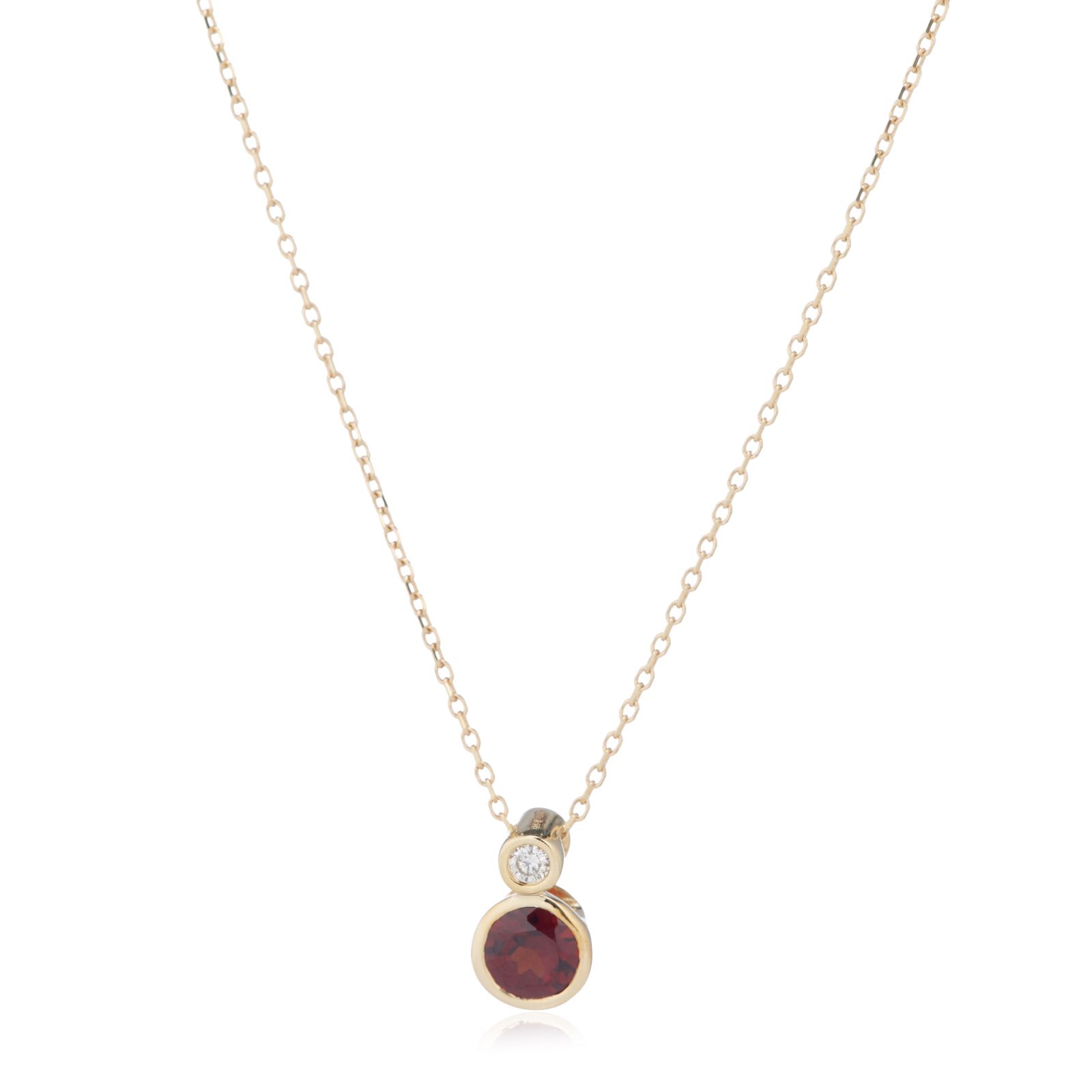 0.03ct Diamond Birthstone Necklace 9ct Gold
