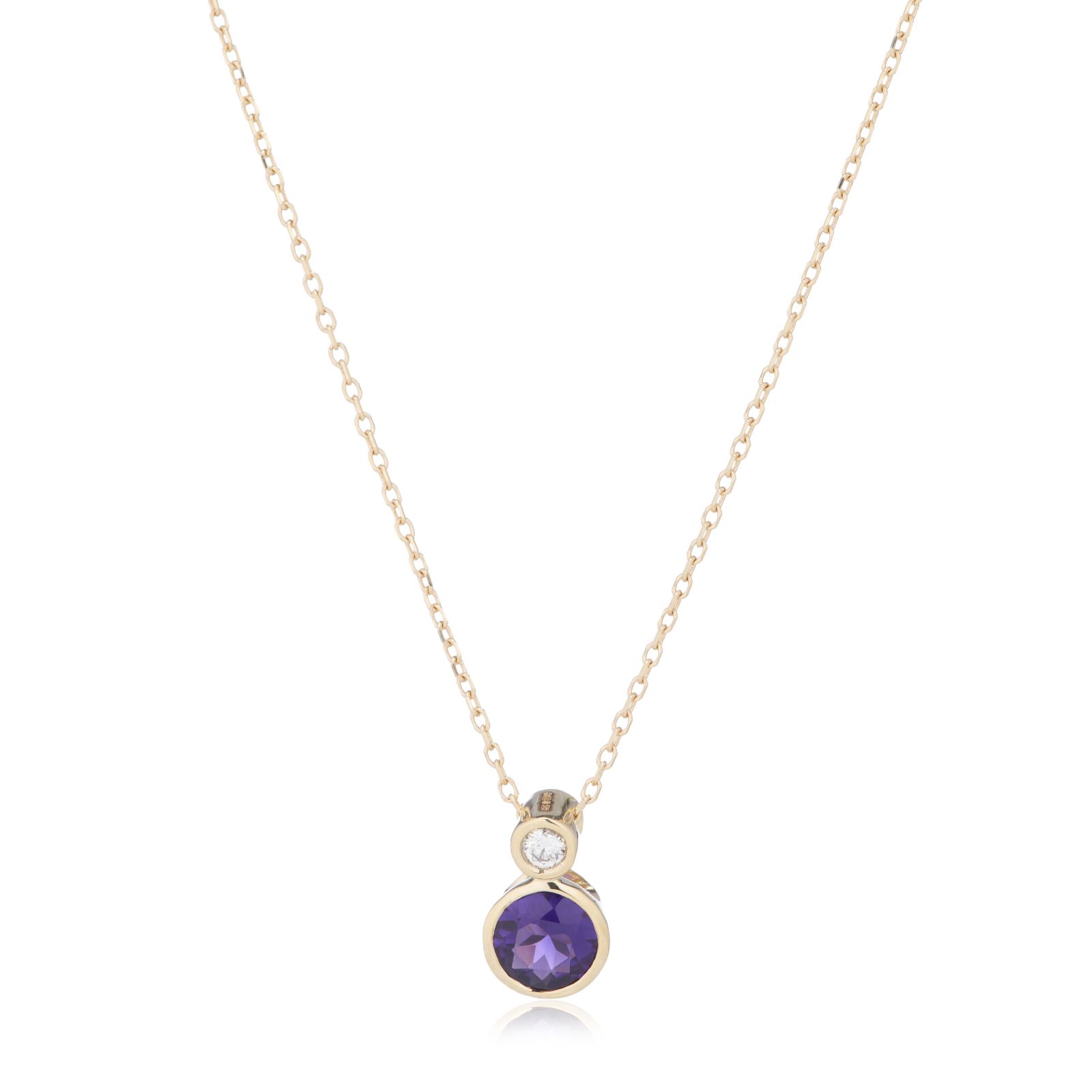 0.03ct Diamond Birthstone Necklace 9ct Gold