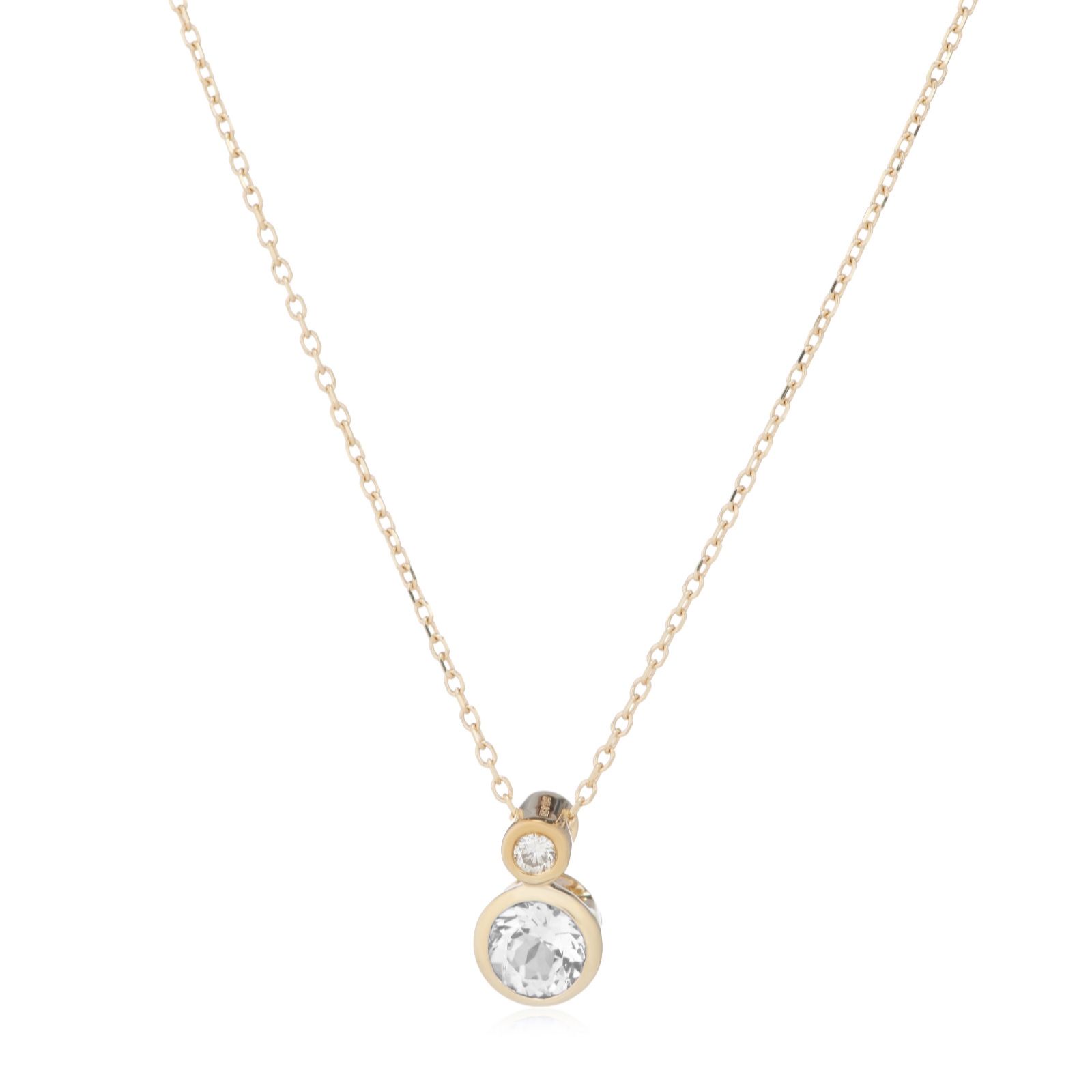 0.03ct Diamond Birthstone Necklace 9ct Gold