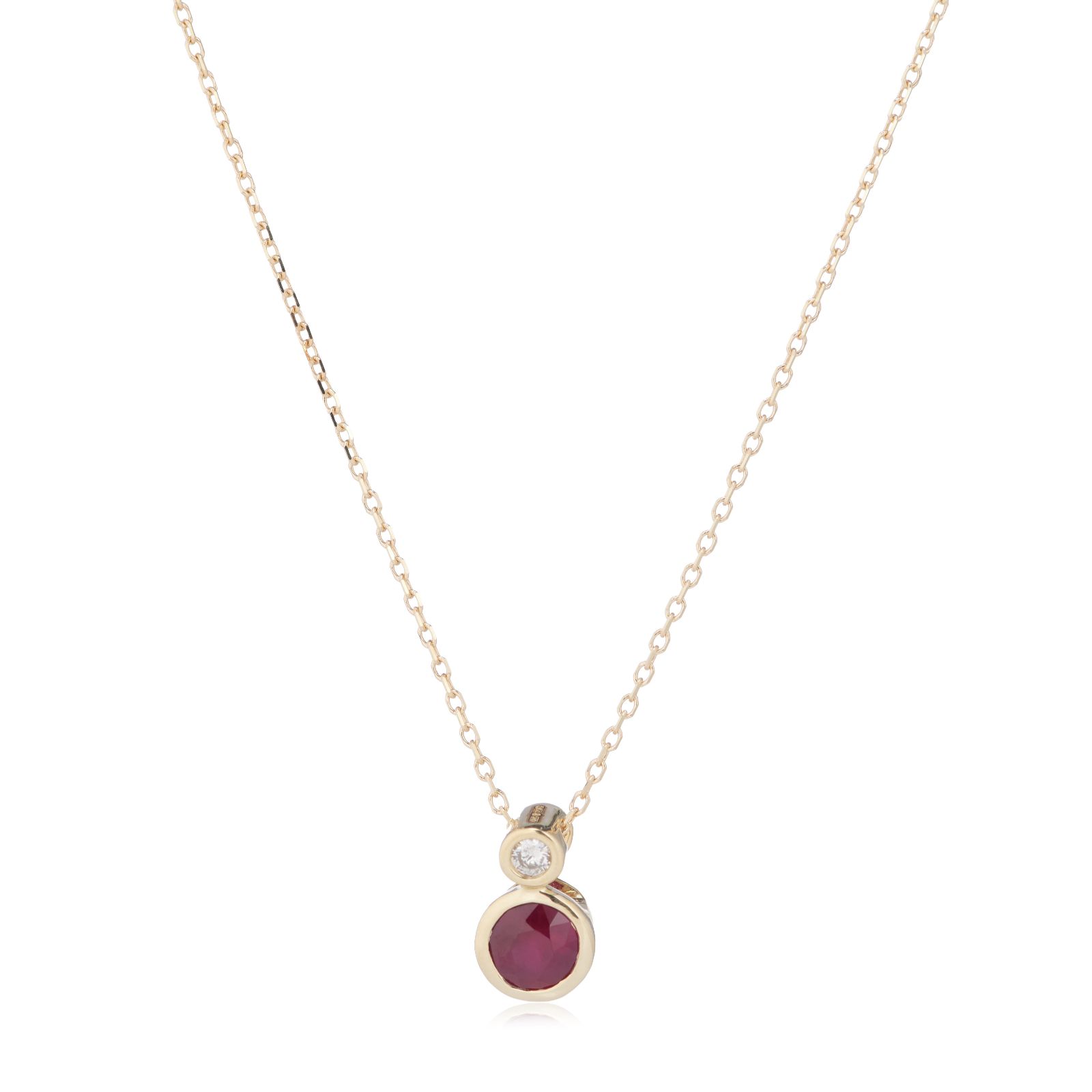 0.03ct Diamond Birthstone Necklace 9ct Gold