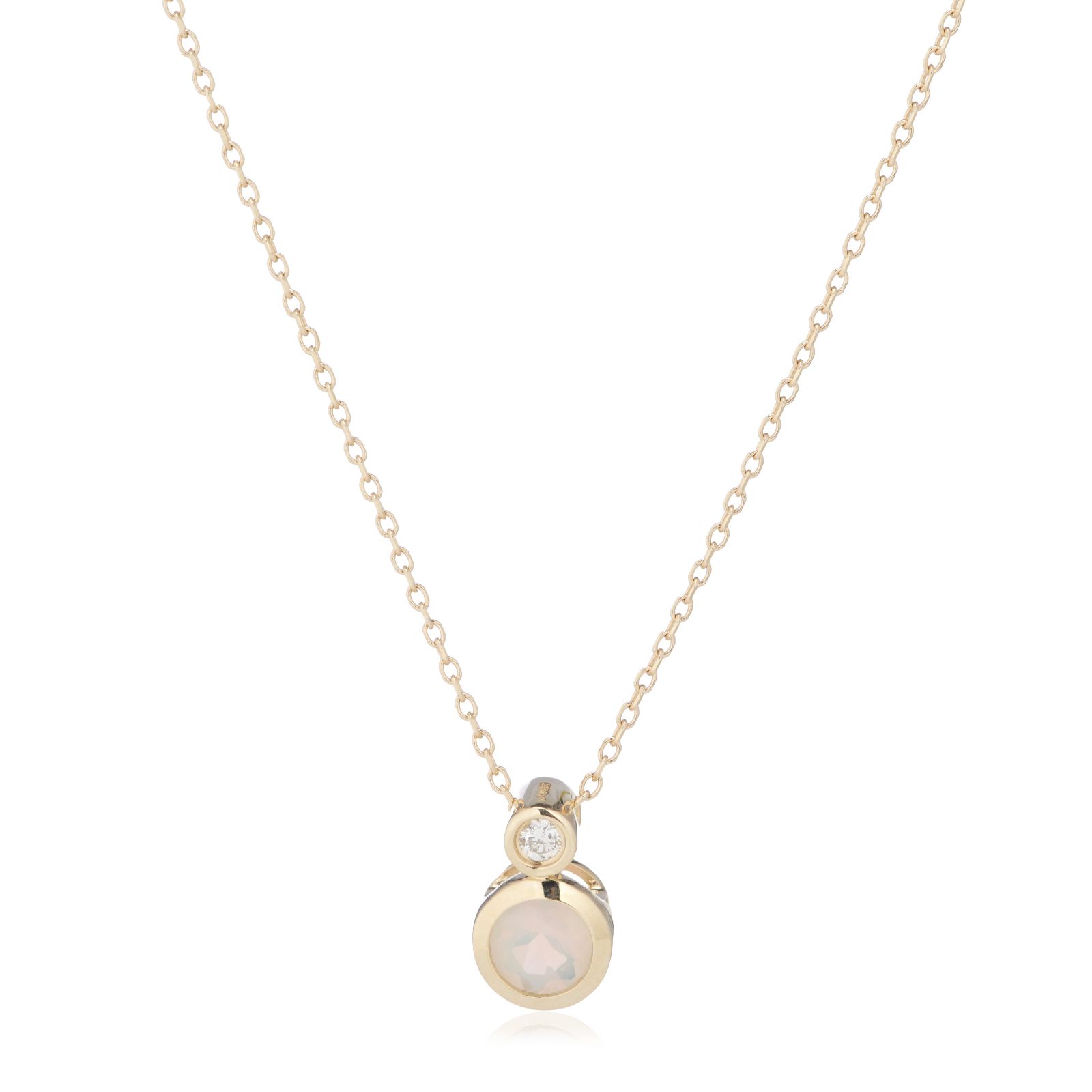 0.03ct Diamond Birthstone Necklace 9ct Gold