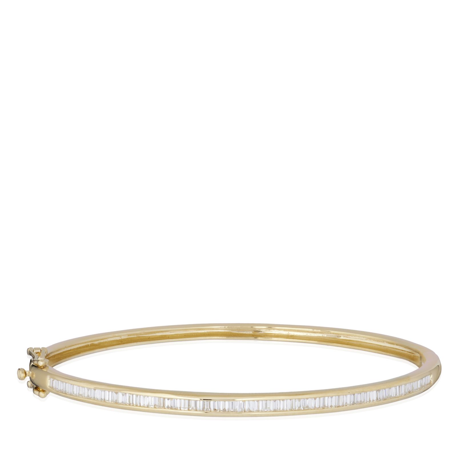 Fire Light 1ct Lab Grown Diamond Baguette Cut Bangle 9ct Gold