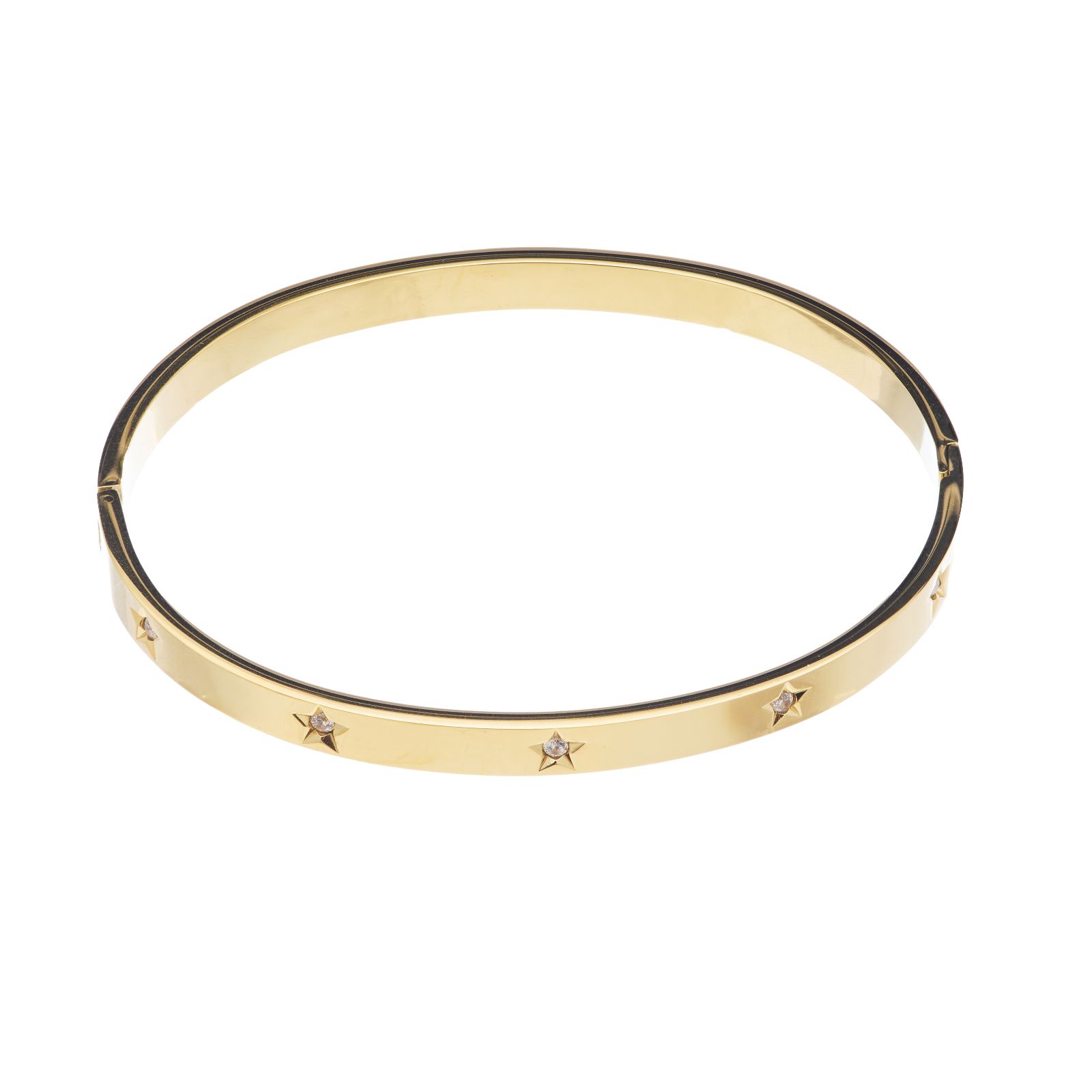 Steel by Diamonique Star Bangle Stainless Steel