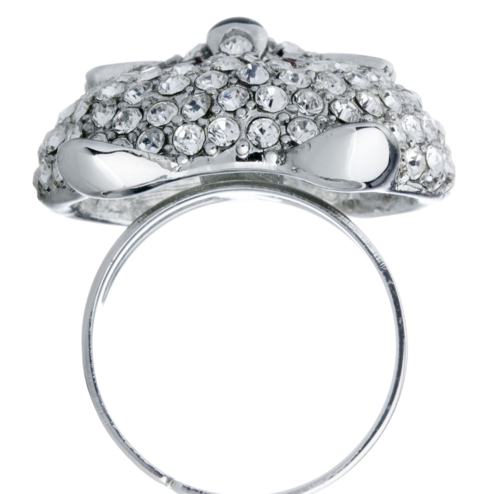 Butler & Wilson Crystal Cat Face Ring QVC UK