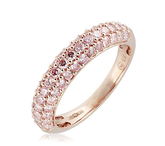 1.00ct H SI2 Fire Light Lab Grown Diamond 4mm Pave Band Ring 9ct Gold