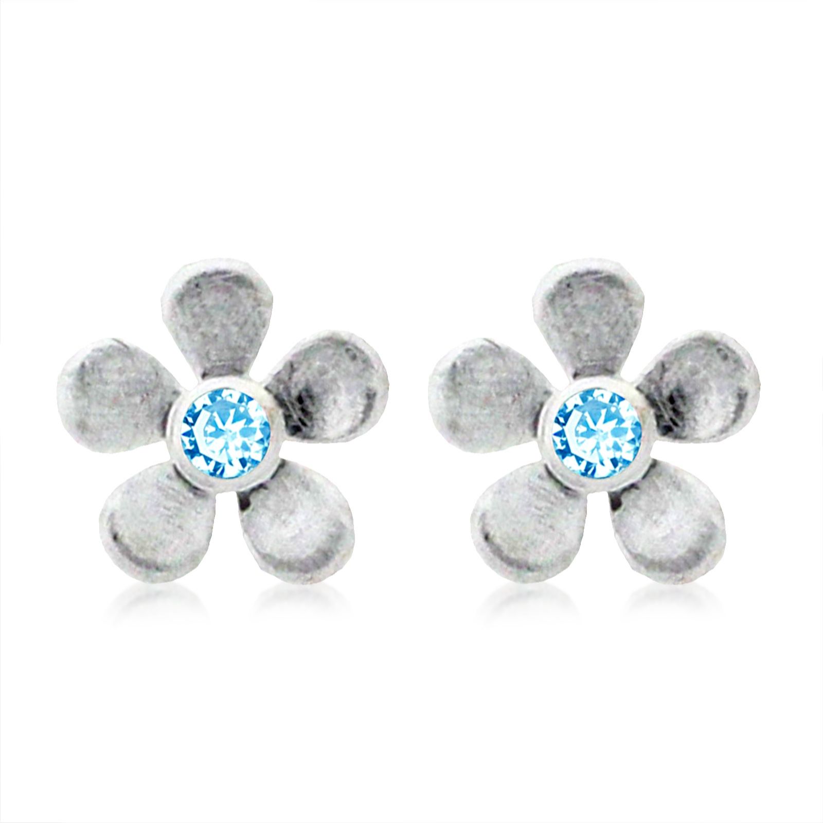 Nina B Flower Stud Earrings Sterling Silver