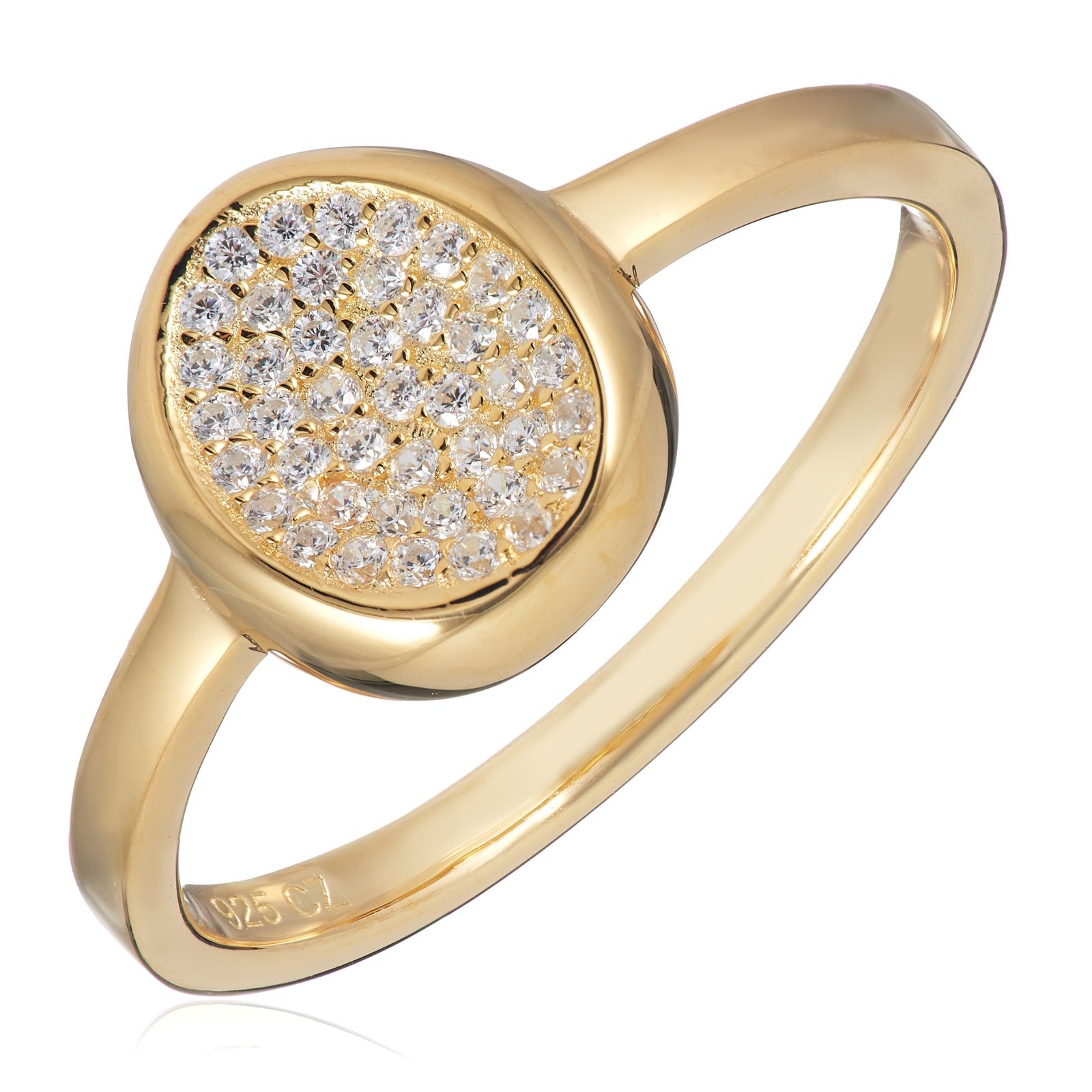 Diamonique 0.21ct Pave Oval Ring Sterling Silver