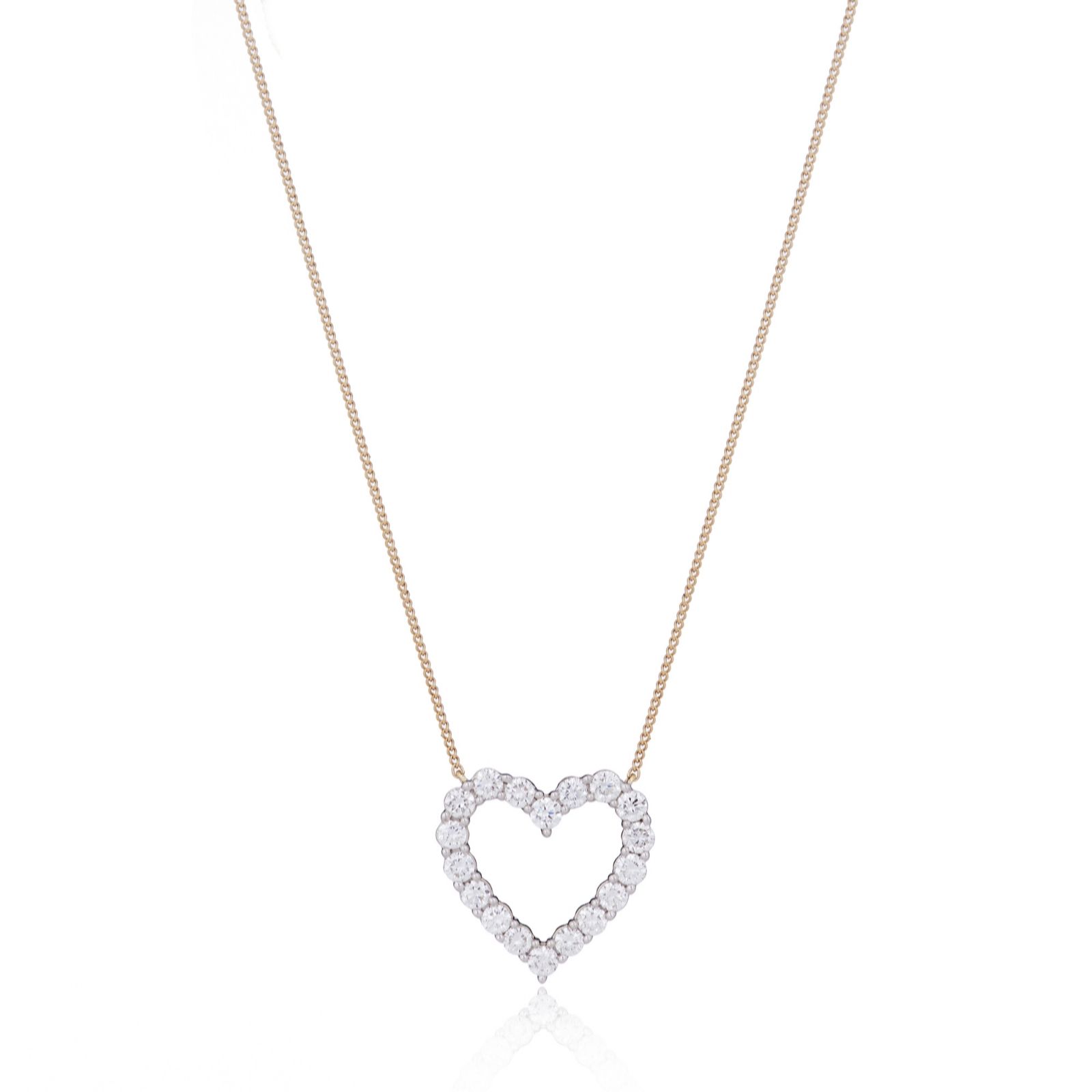  Fire Light 1ct Lab Grown Diamond Heart Pendant & Chain 9ct Gold