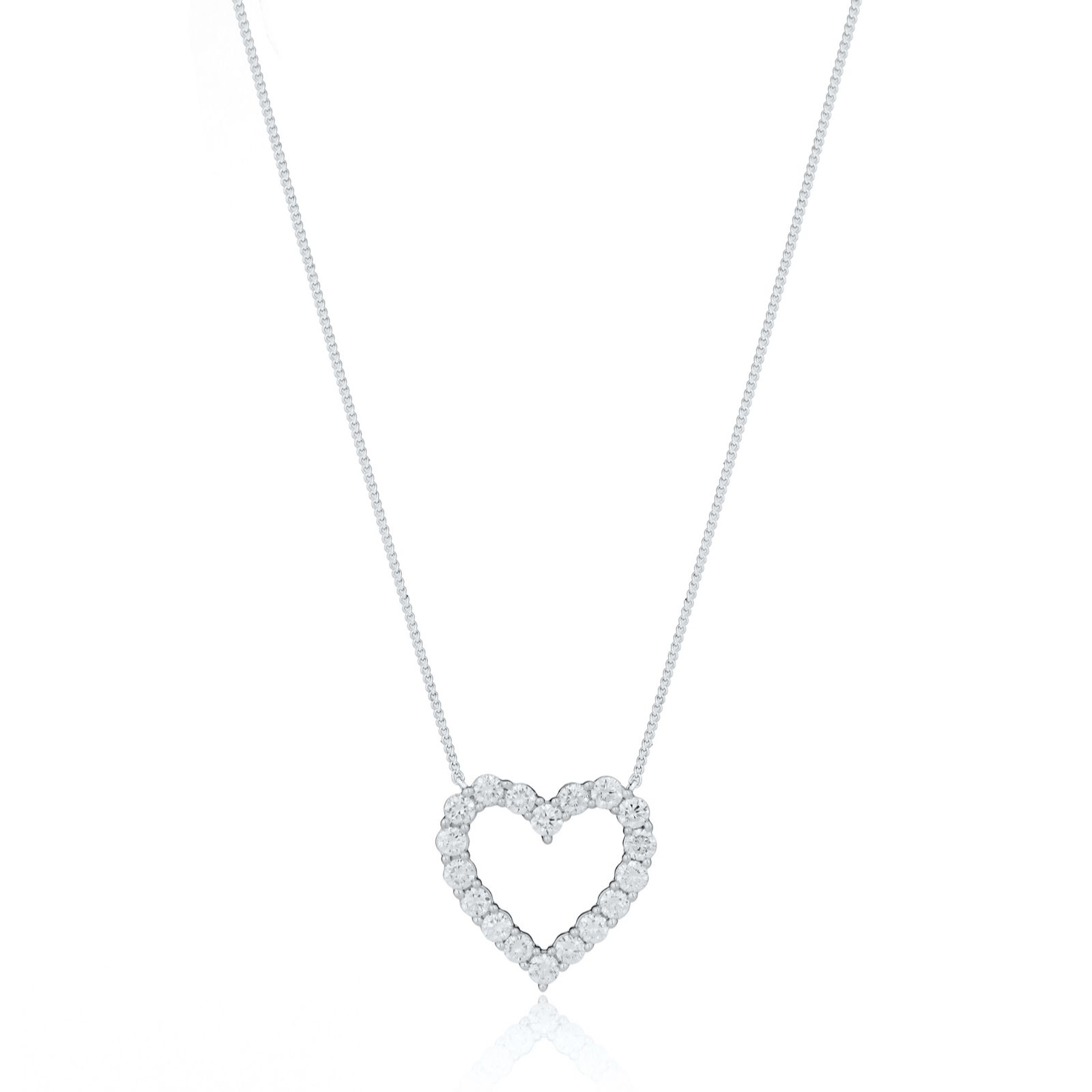 Fire Light 1ct Lab Grown Diamond Heart Pendant & Chain 9ct Gold