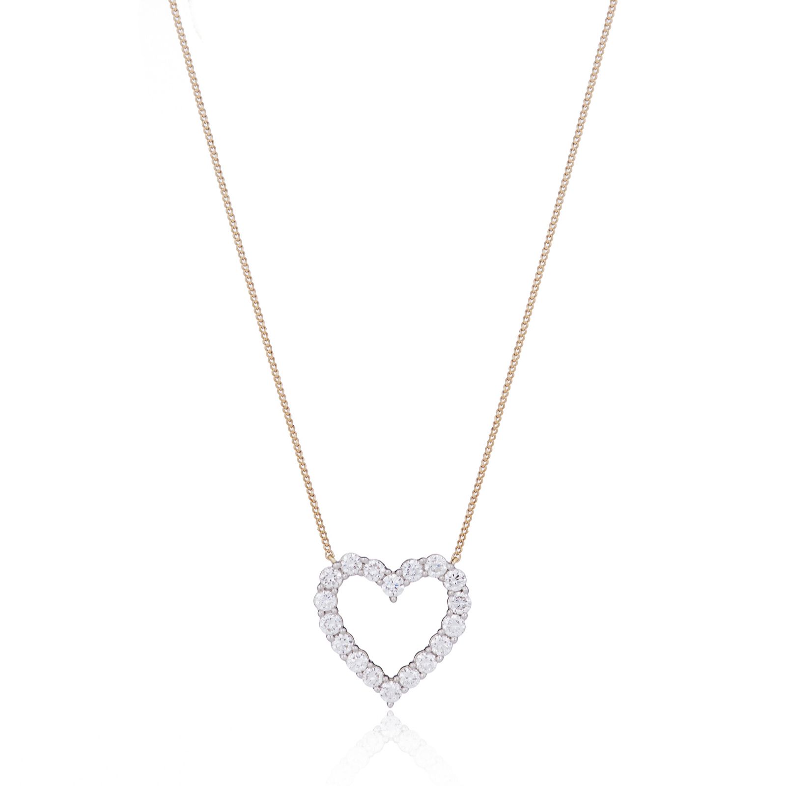 Fire Light 1ct Lab Grown Diamond Heart Pendant & Chain 9ct Gold