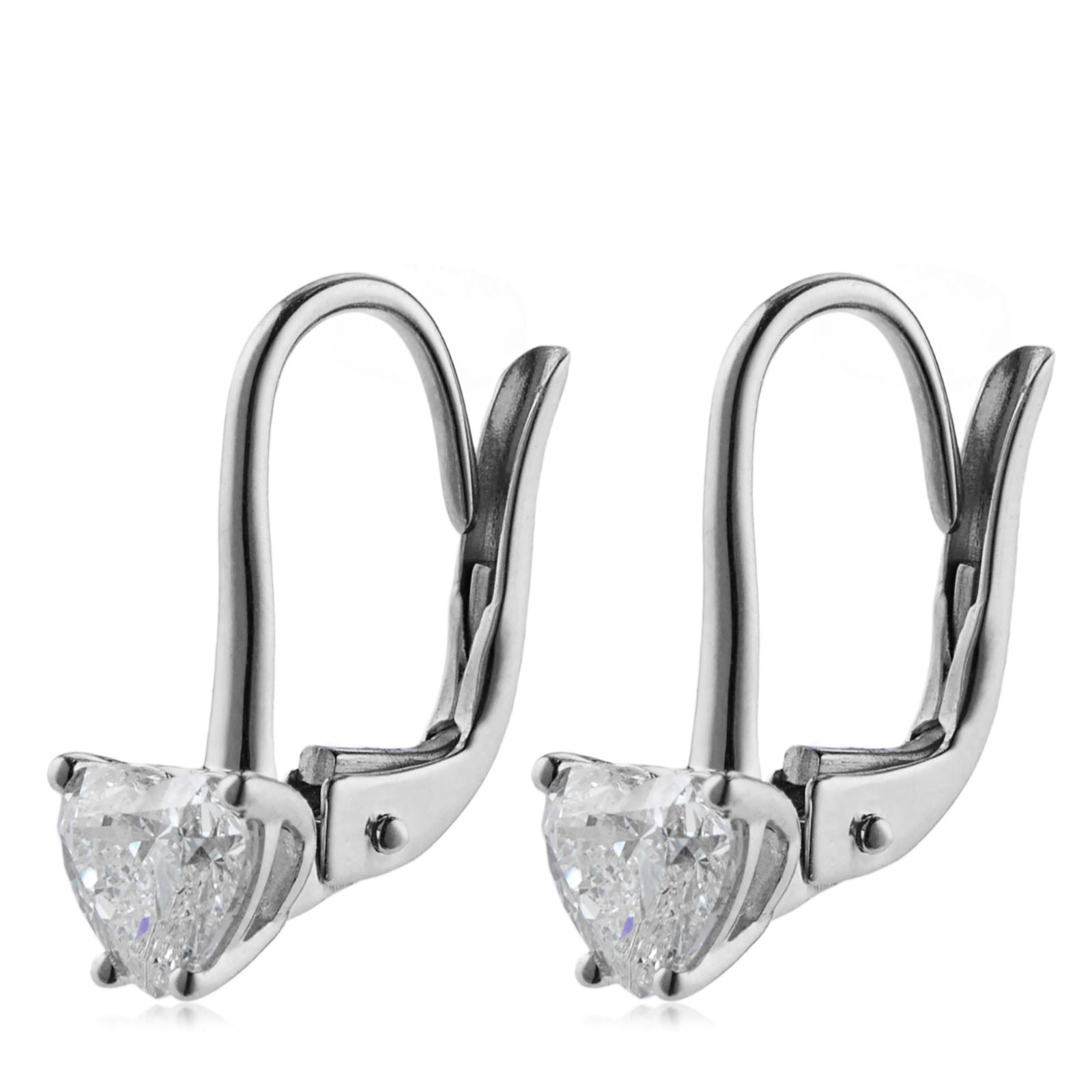 Firelight 1ct Lab Grown Diamond Heart Cut Leverback Earrings 9ct Gold