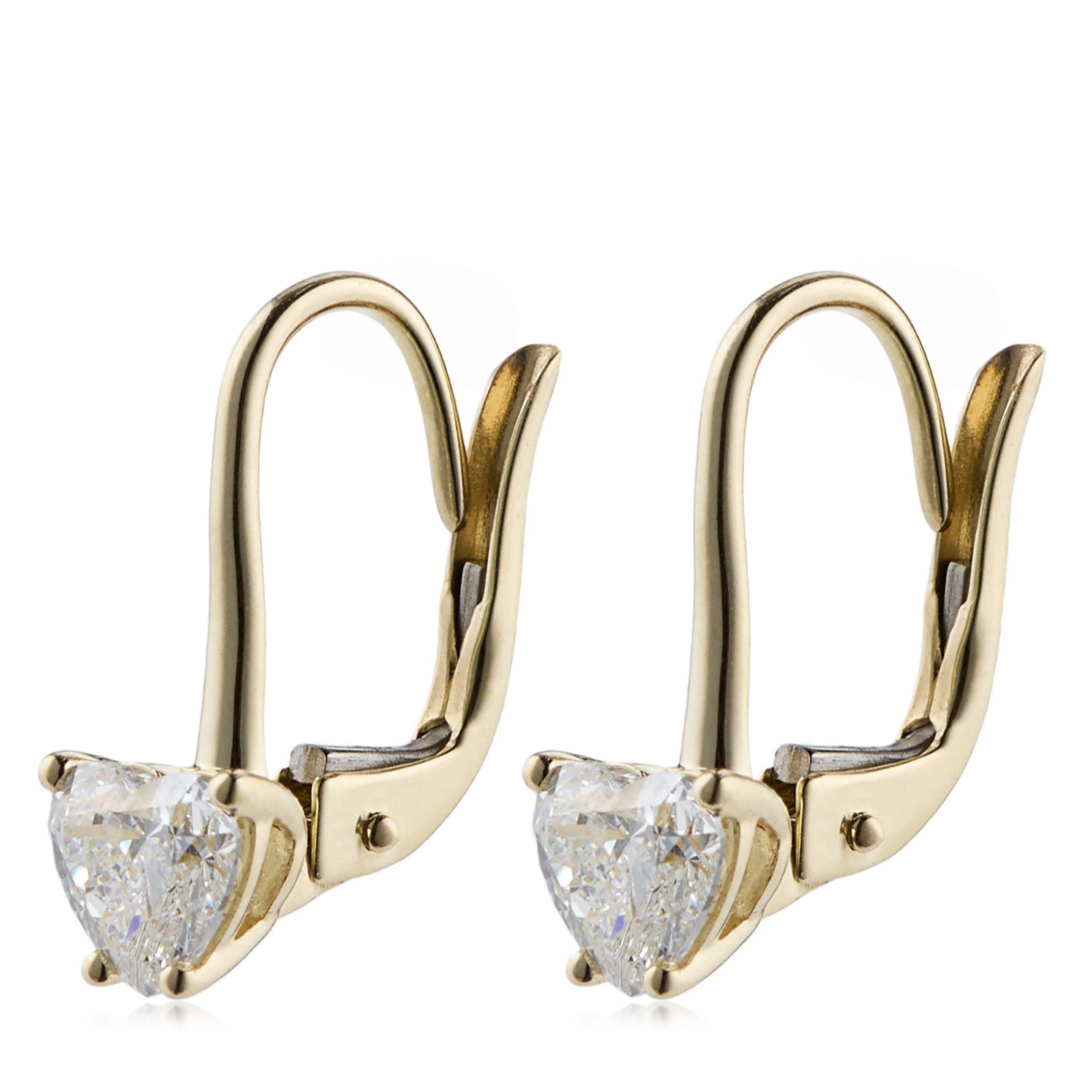 Firelight 1ct Lab Grown Diamond Heart Cut Leverback Earrings 9ct Gold