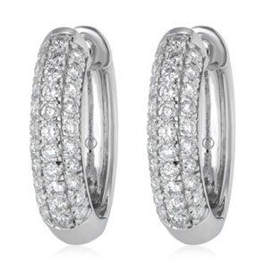 1.00ct H SI2 Fire Light Lab Grown Diamond Pave Hoop Earrings 9ct Gold - 348322