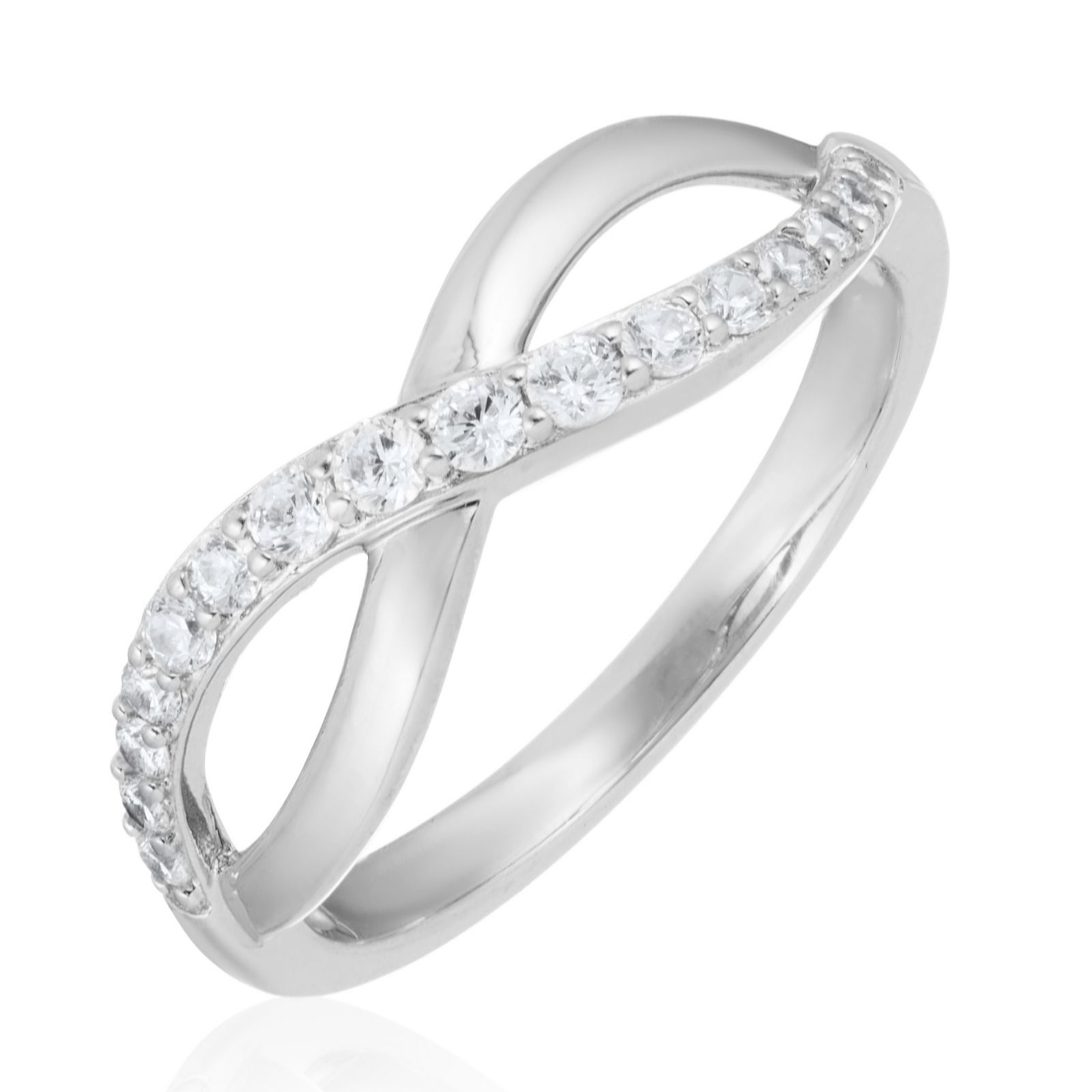 Diamonique 0.28ct tw Dale Franklin Infinity Ring Sterling Silver