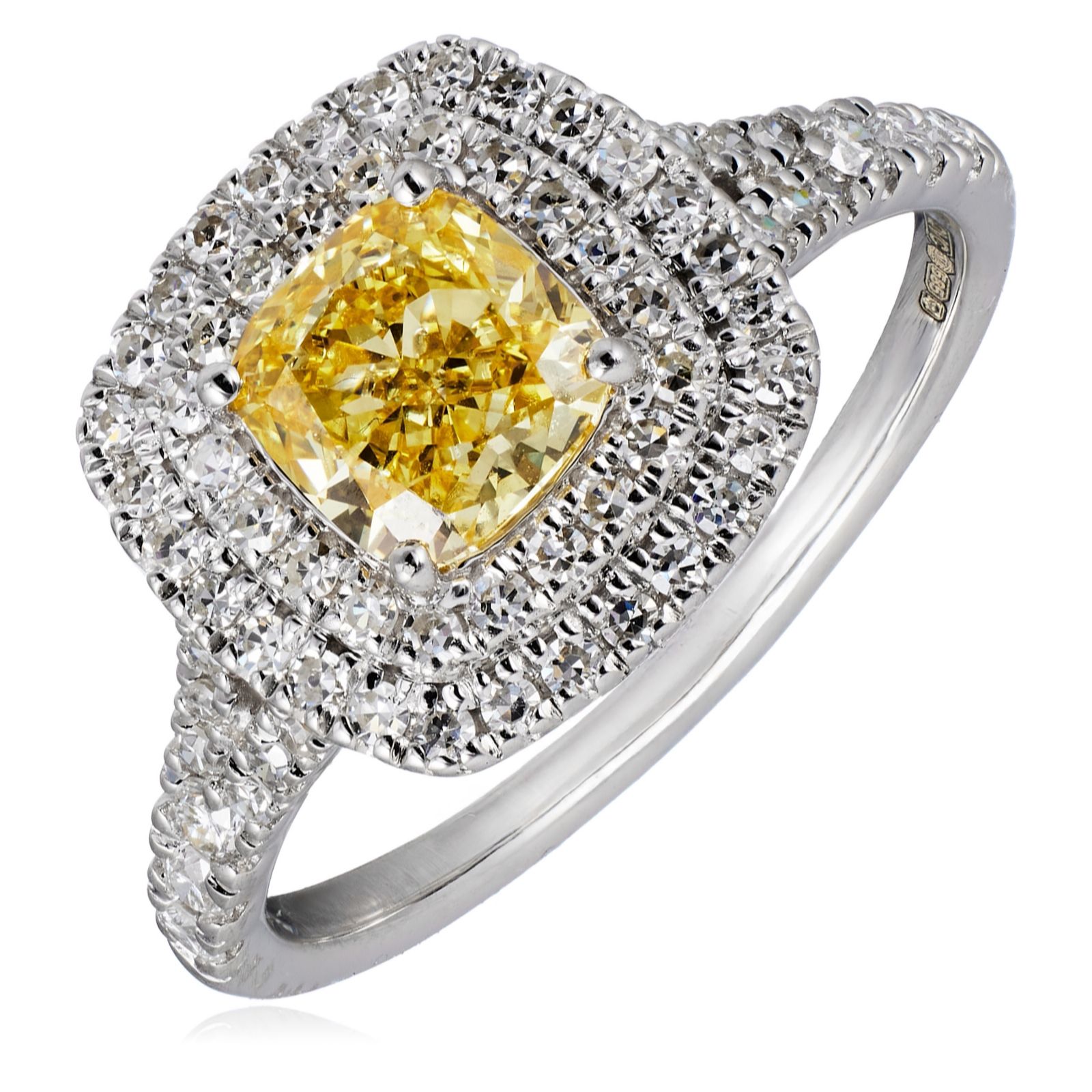 Fire Light 1.5ct Lab Grown Diamond Double Halo Ring 14ct Gold