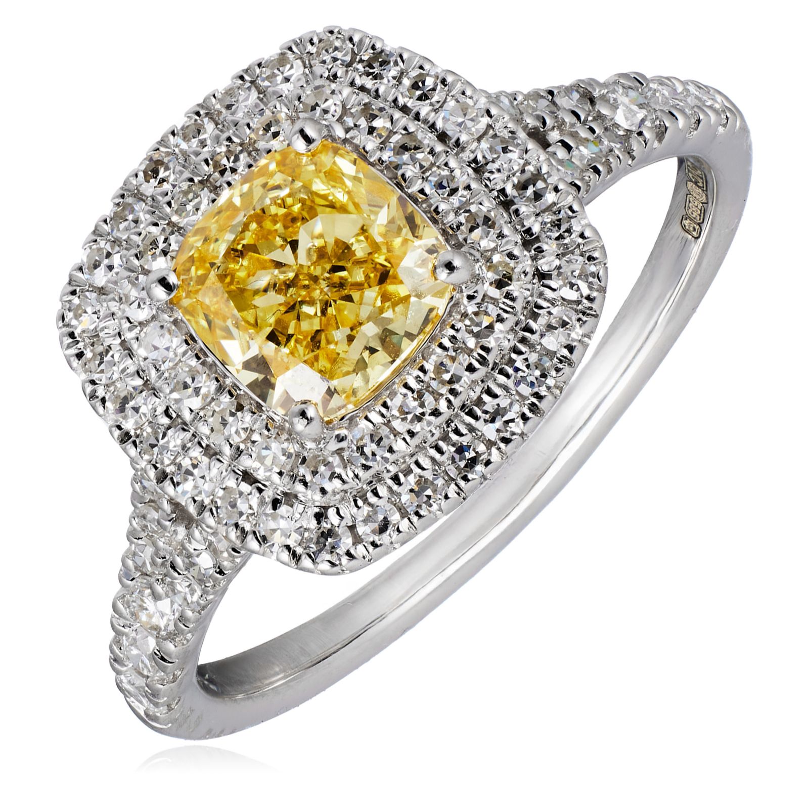 Fire Light 1.5ct Lab Grown Diamond Double Halo Ring 14ct Gold