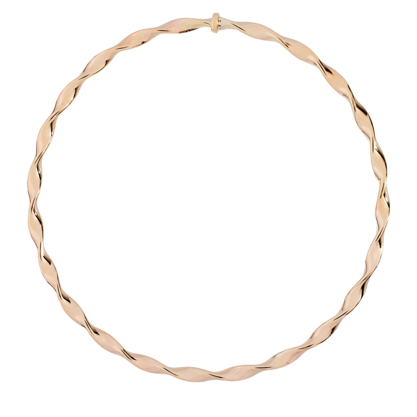 GOLD 9ct Italian Gold Twisted Ribbon Bangle 2.23g