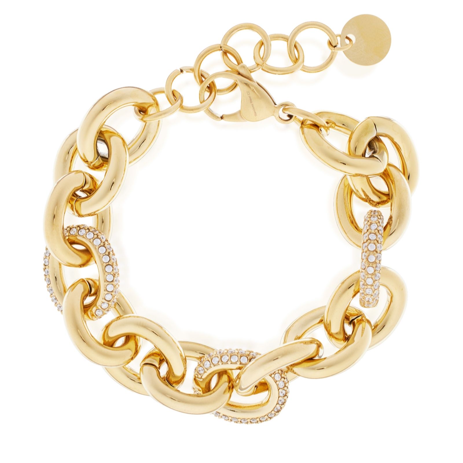 Steel by Diamonique Pave Chain Link Bracelet