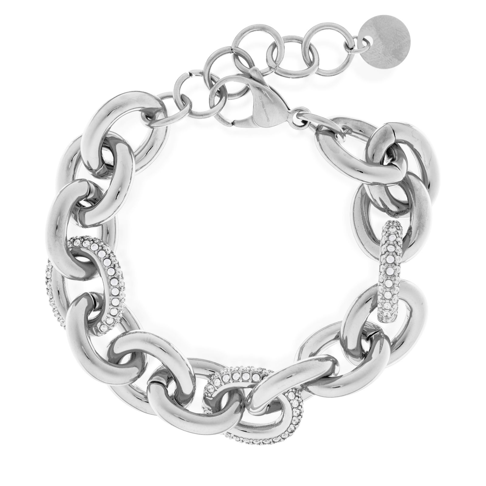 Steel by Diamonique Pave Chain Link Bracelet