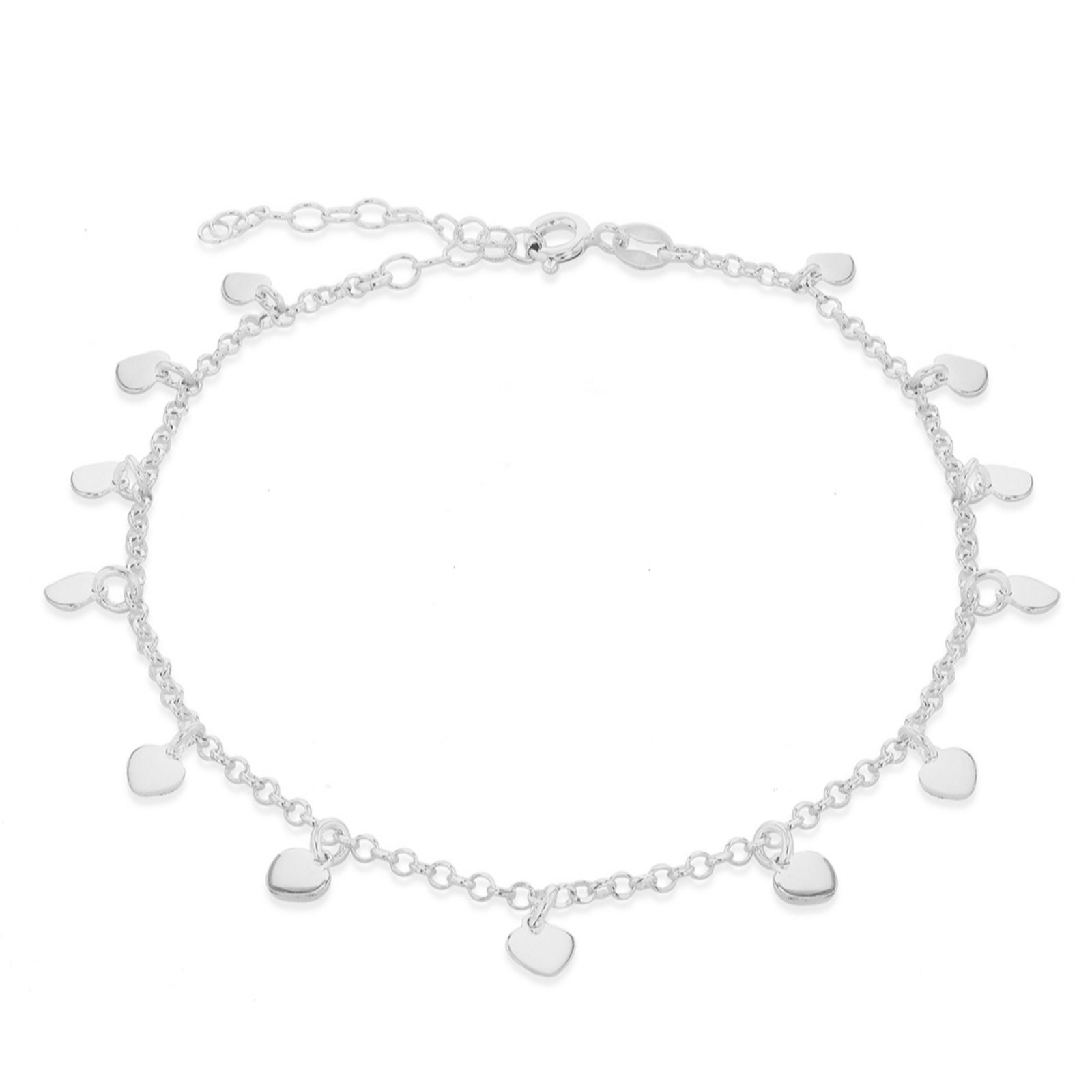 Faith & Brown Italian Crafted Charm Anklet Sterling Silver
