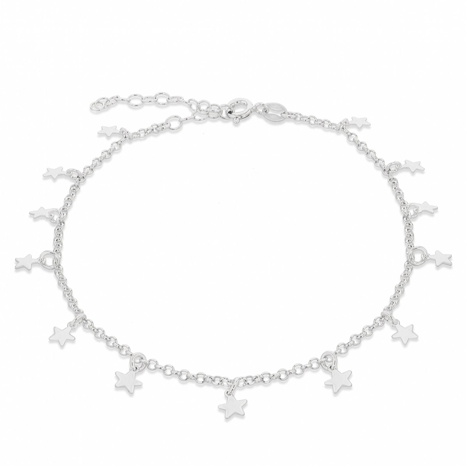Faith & Brown Italian Crafted Charm Anklet Sterling Silver
