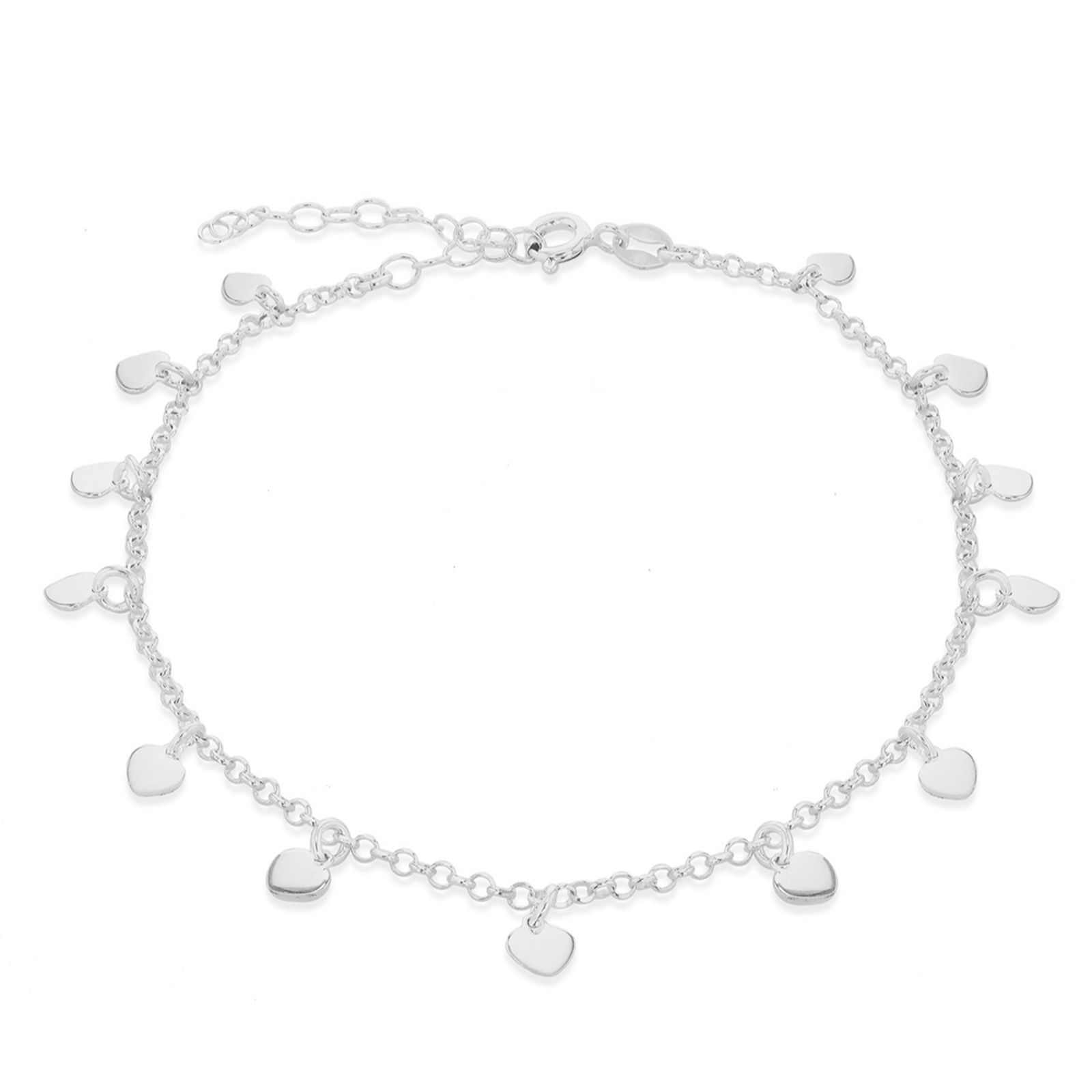 Faith & Brown Italian Crafted Charm Anklet Sterling Silver