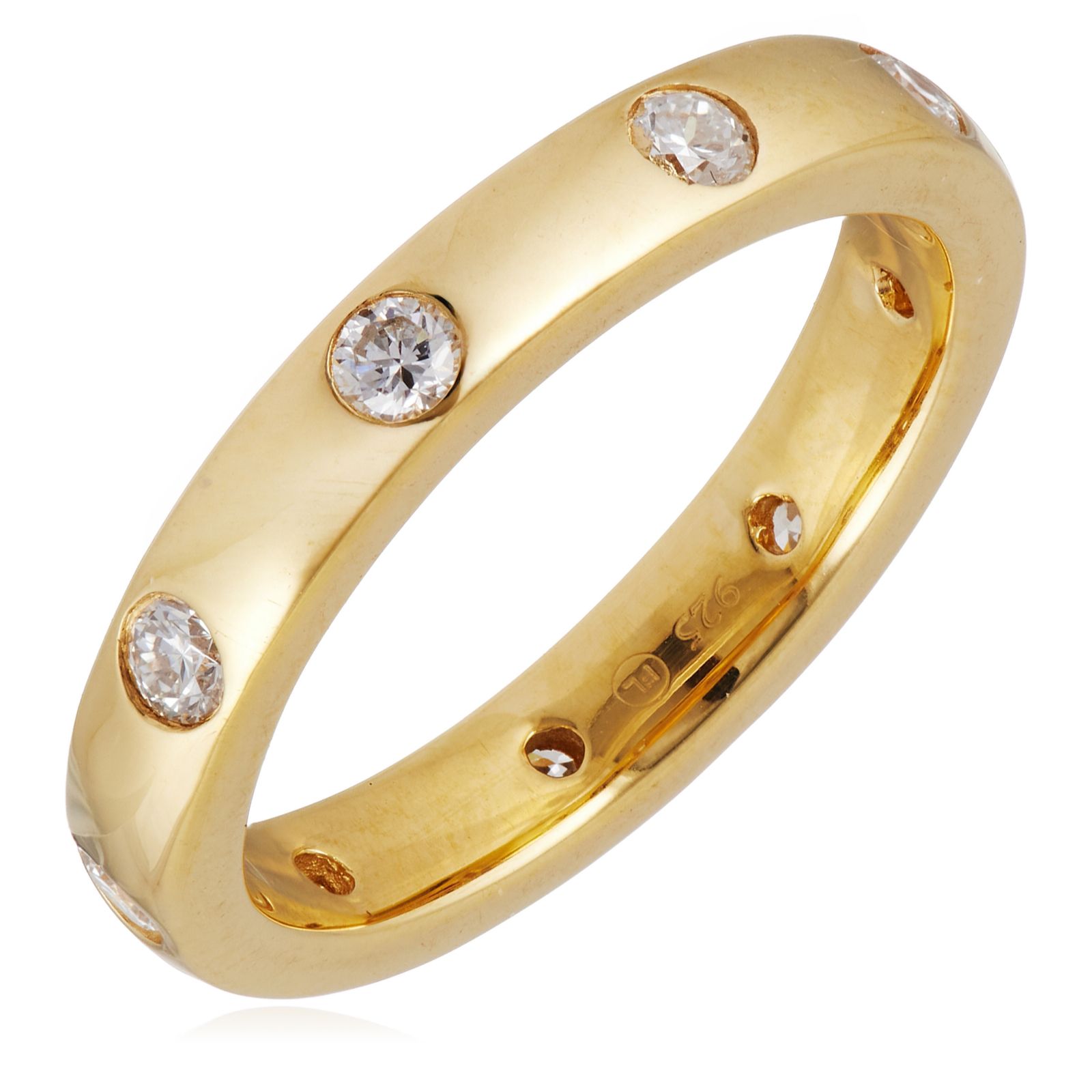 Fire Light 0.50ct Lab Grown Diamond Swiss Set Eternity Ring 18ct Gold Vermeil