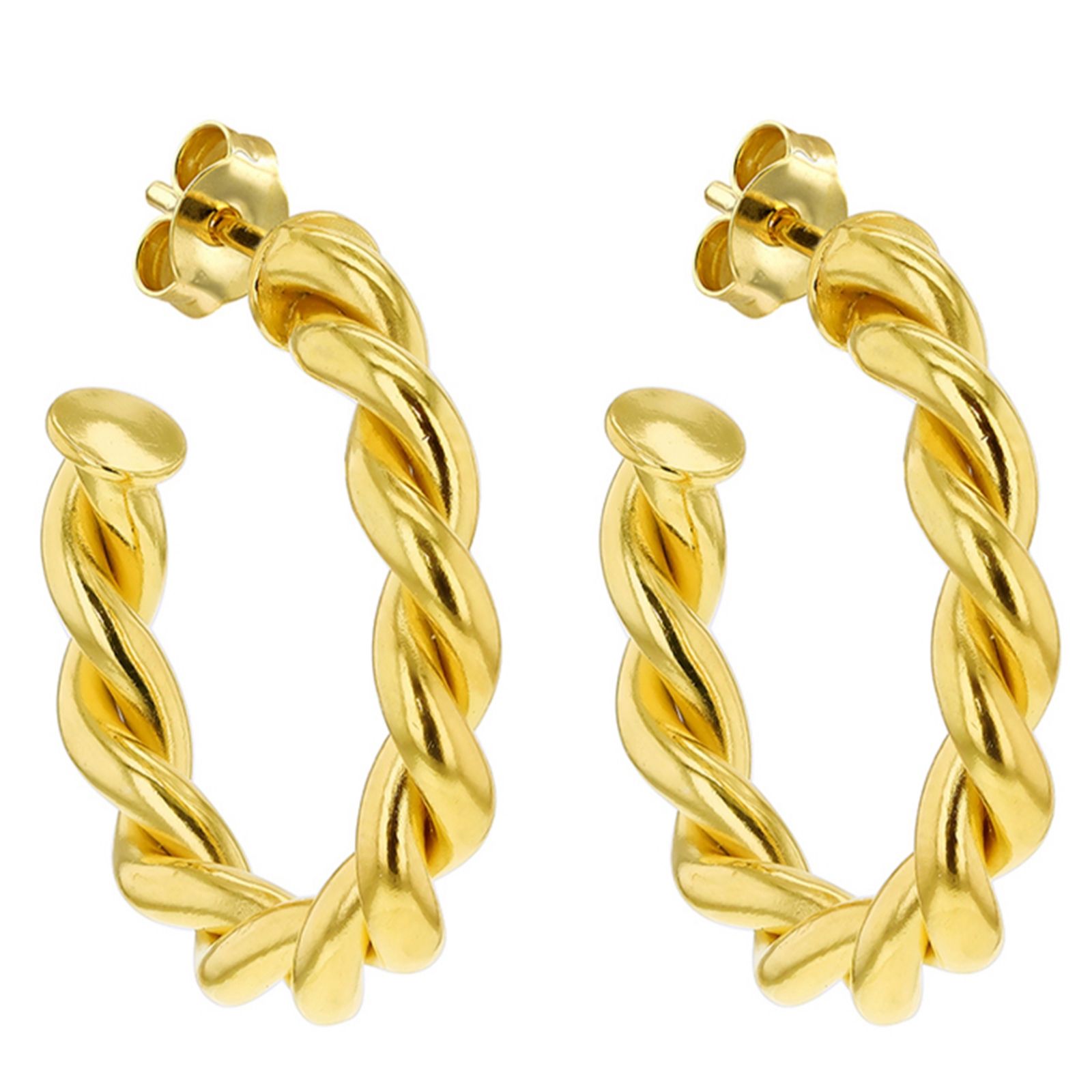Faith & Brown Sterling Silver Open Twisted Hoop 25mm