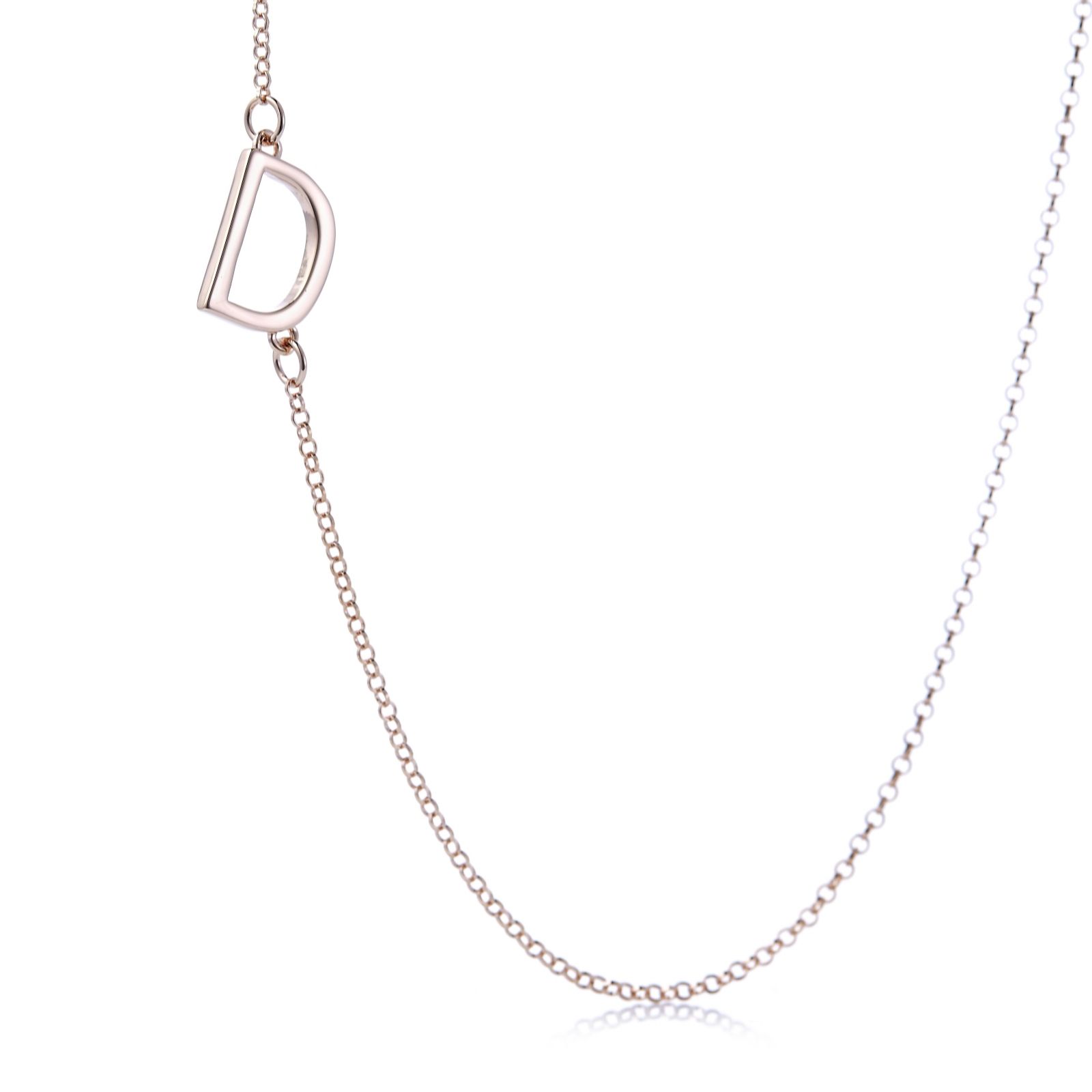 Outlet Bronzo Italia Horizontal Initial 63cm Necklace QVC UK