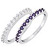 Diamonique 0.72ct tw Two Colour Half Eternity Ring Set Sterling Silver