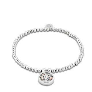 Clogau Tree Of Life Bead Bracelet Sterling Silver & 9ct Gold