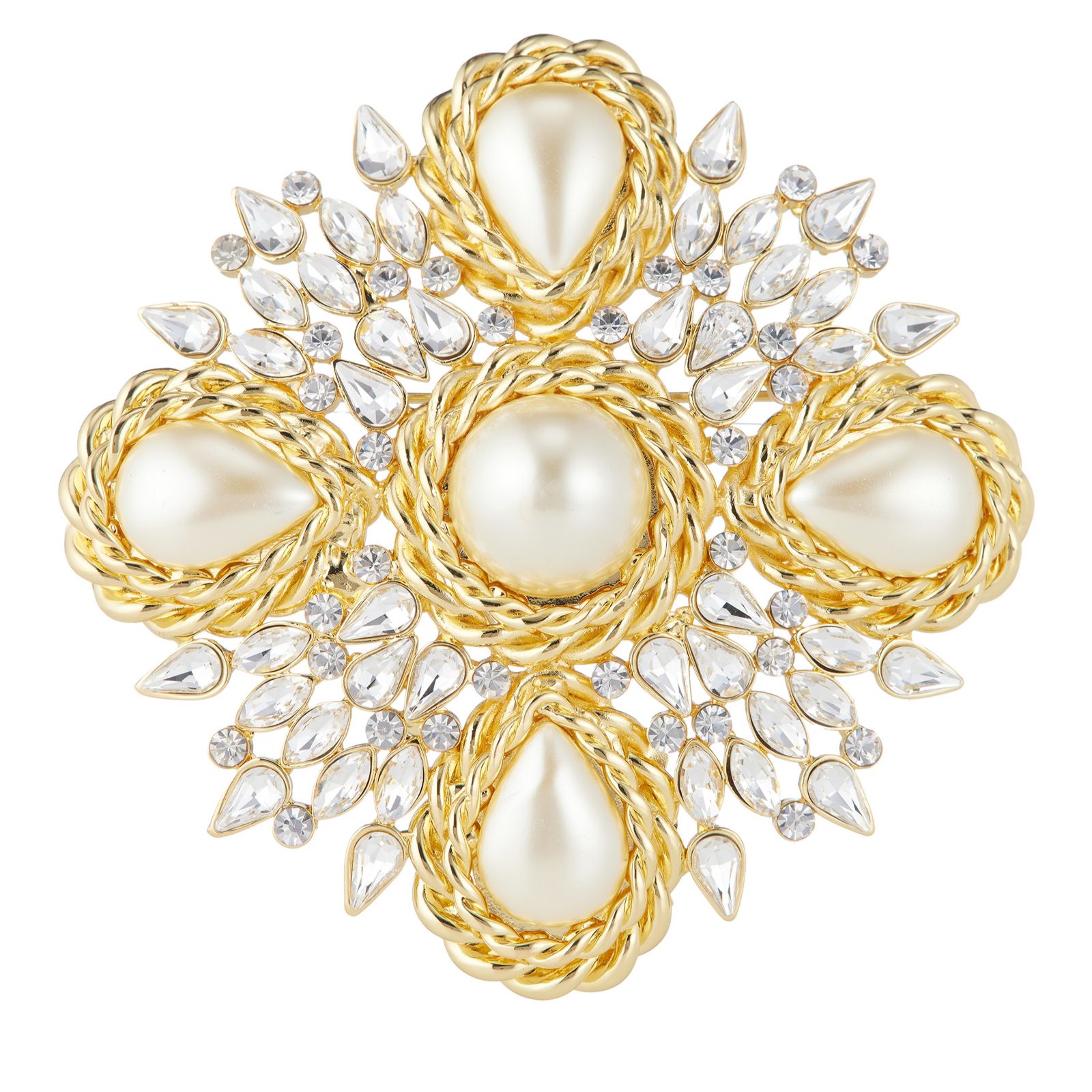 Butler & Wilson French Style Crystal and pearl Brooch