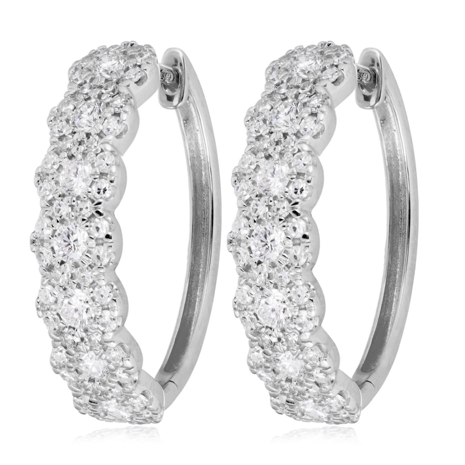 Fire Light 2ct Lab Grown Diamond Halo Hoop Earrings 9ct Gold