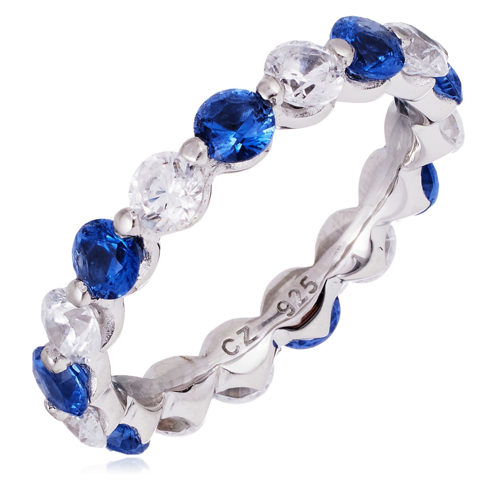 Diamonique 2.2ct tw Eternity Ring Sterling Silver