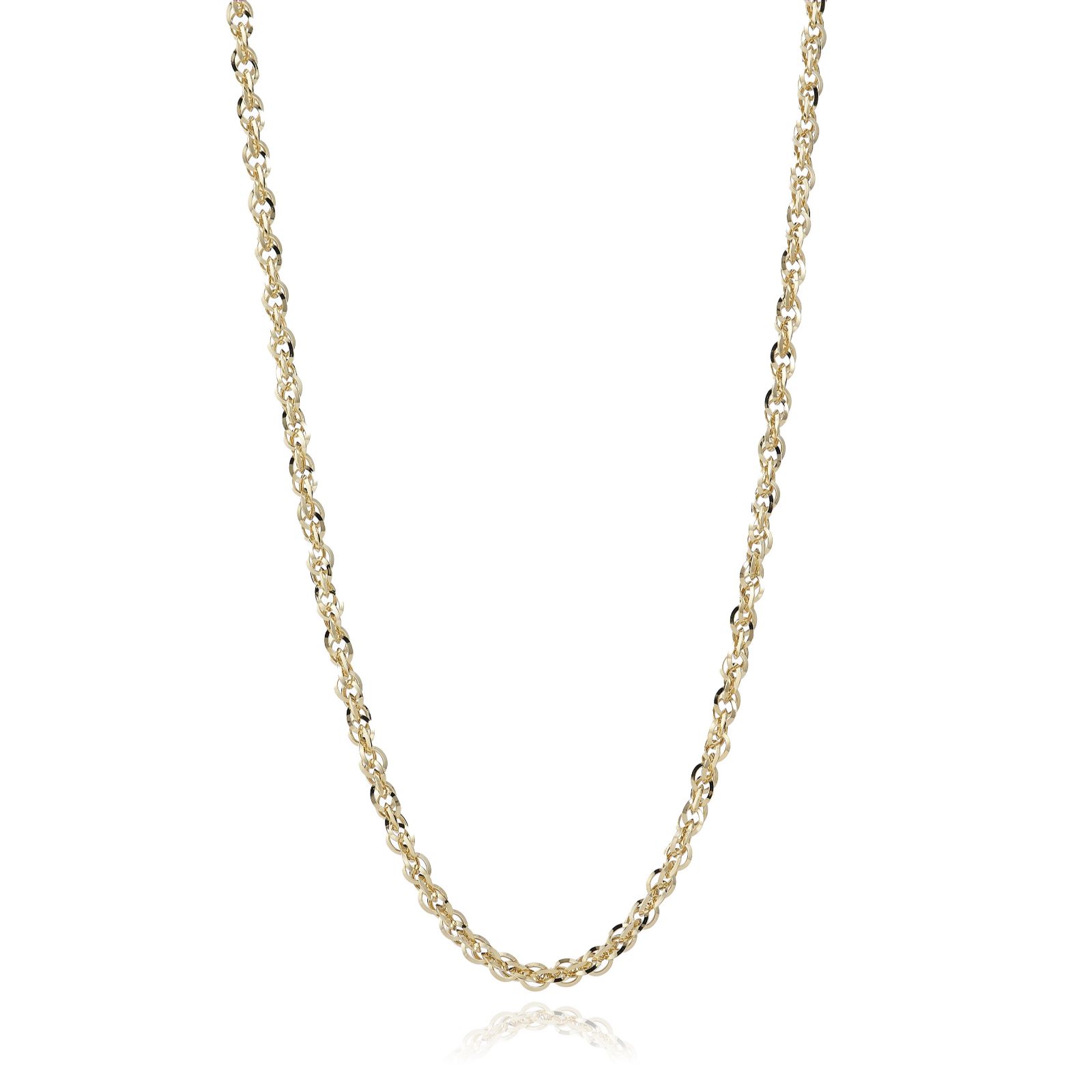GOLD 9ct Yellow Gold 60 Diamond Cut Prince of Wales Chain 3.6g