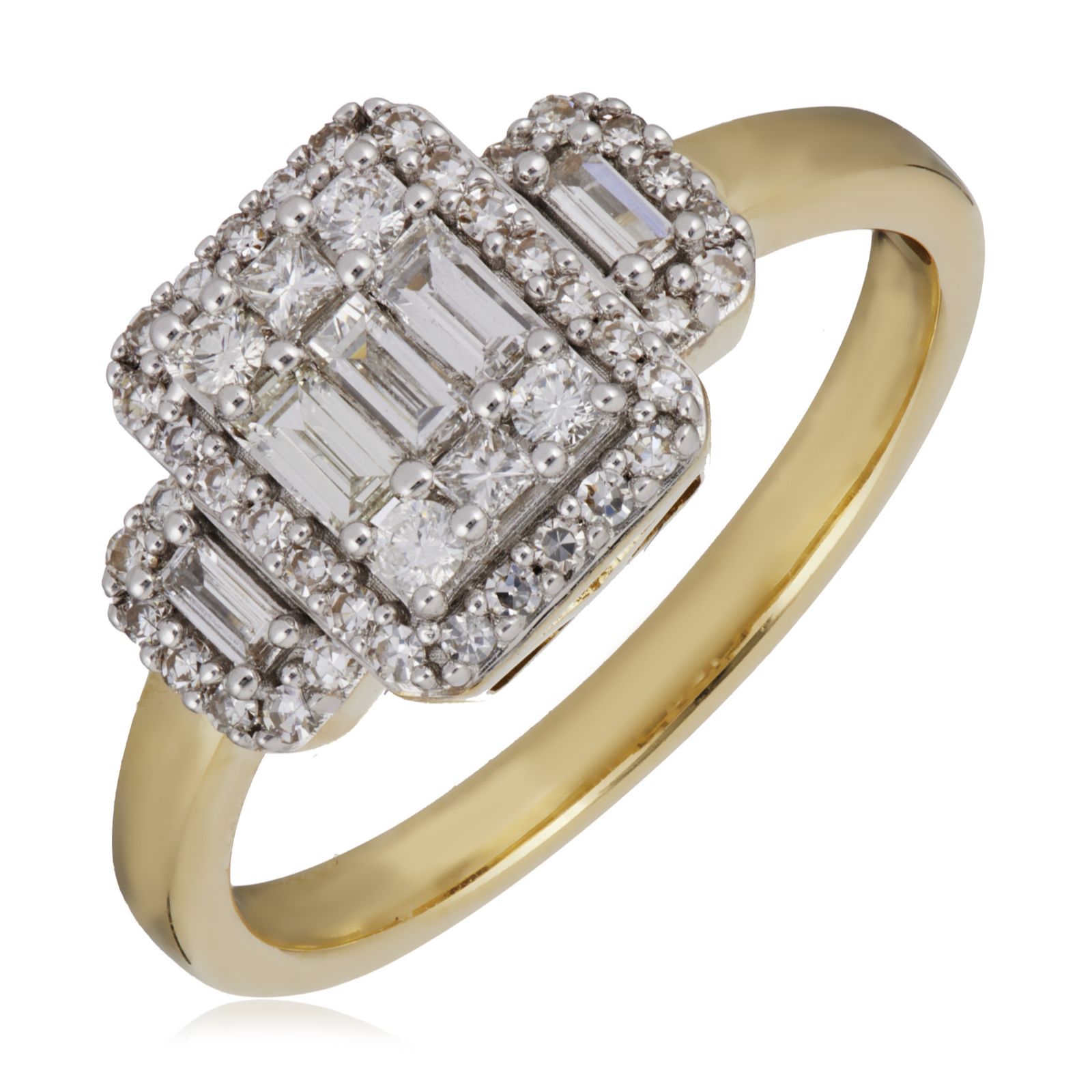 0.5ct Diamond Mixed-Cut Trilogy Ring 9ct Gold