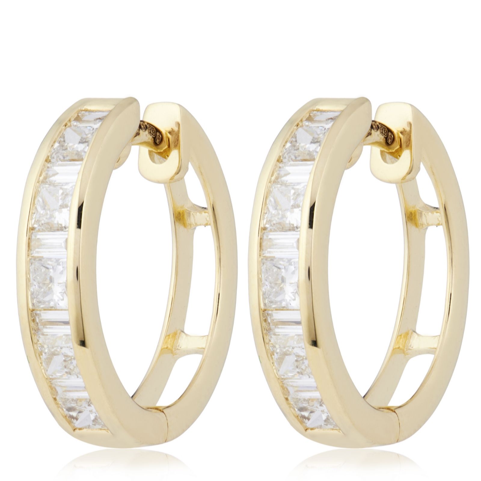 Fire Light 1.5ct Lab Grown Diamond Mixed Cut Hoop Earrings 9ct Gold