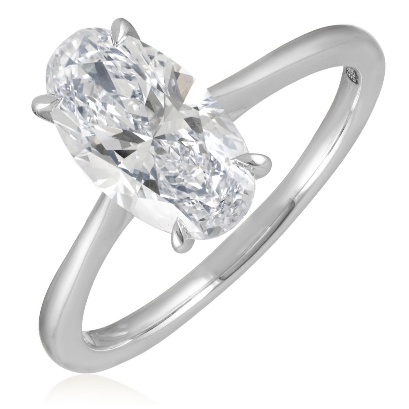 Fire Light 2ct Lab Grown Diamond Moval Cut Solitaire Ring 14ct Gold
