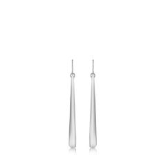 Faith & Brown Sterling Silver Long Tapered Drop Earrings 85.5mm