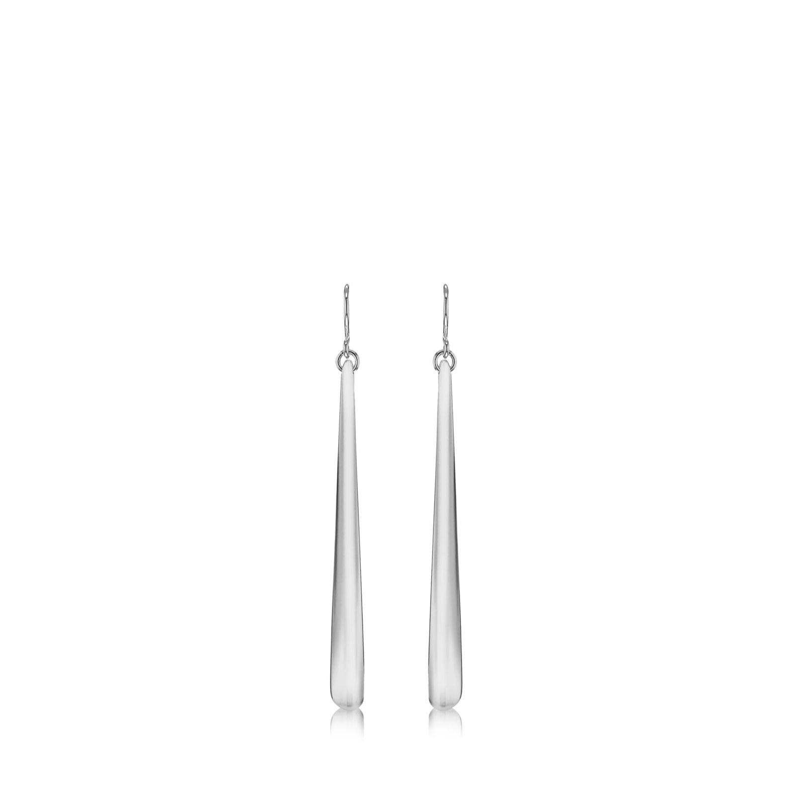 Faith & Brown Sterling Silver Long Tapered Drop Earrings 85.5mm