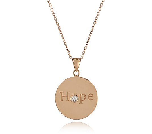 K by Kelly Hoppen Breast Cancer Care Pendant & 70cm Chain Rose Gold Plated