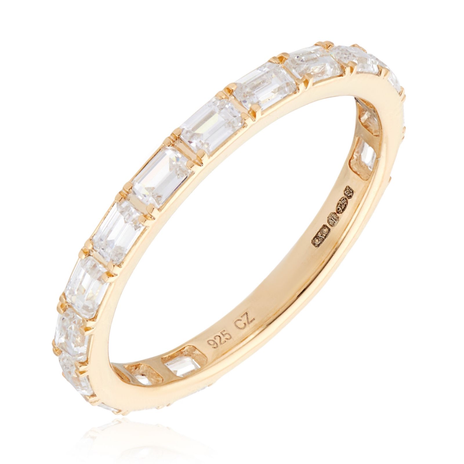 Fire Light 0.75ct Lab Grown Diamond Emerald Cut East West Eternity Ring 9ct