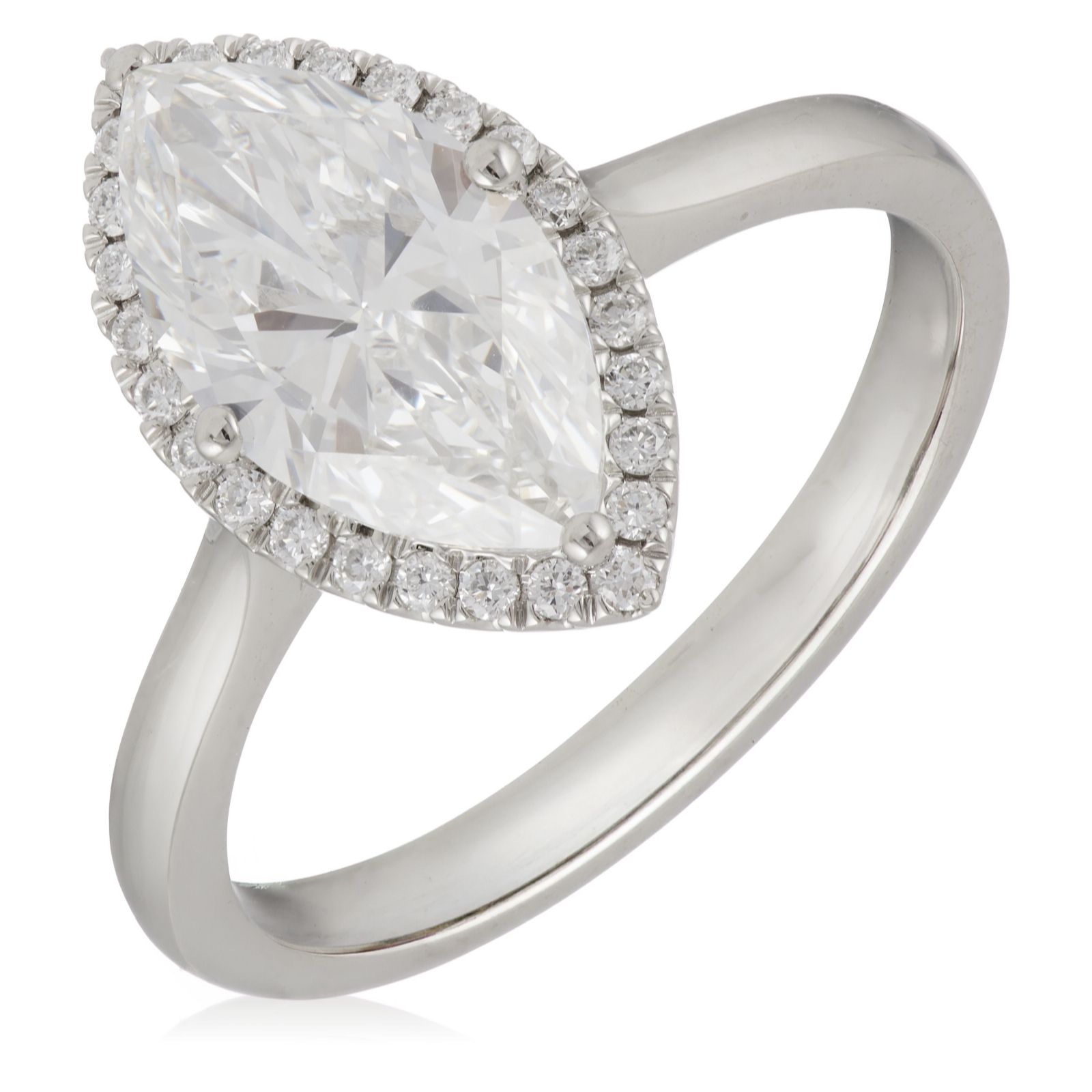 Fire Light 2.15ct Lab Grown Diamond Marquise Cut Ring Platinum