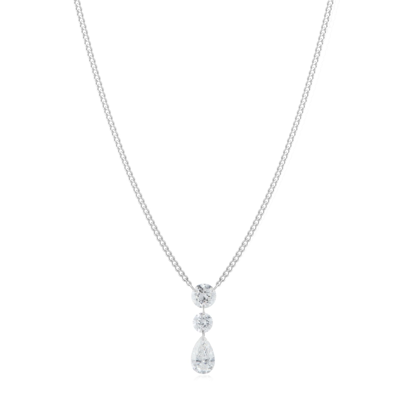 Fire Light 0.5ct Lab Grown Floating Diamond Pendant & Chain 9ct Gold