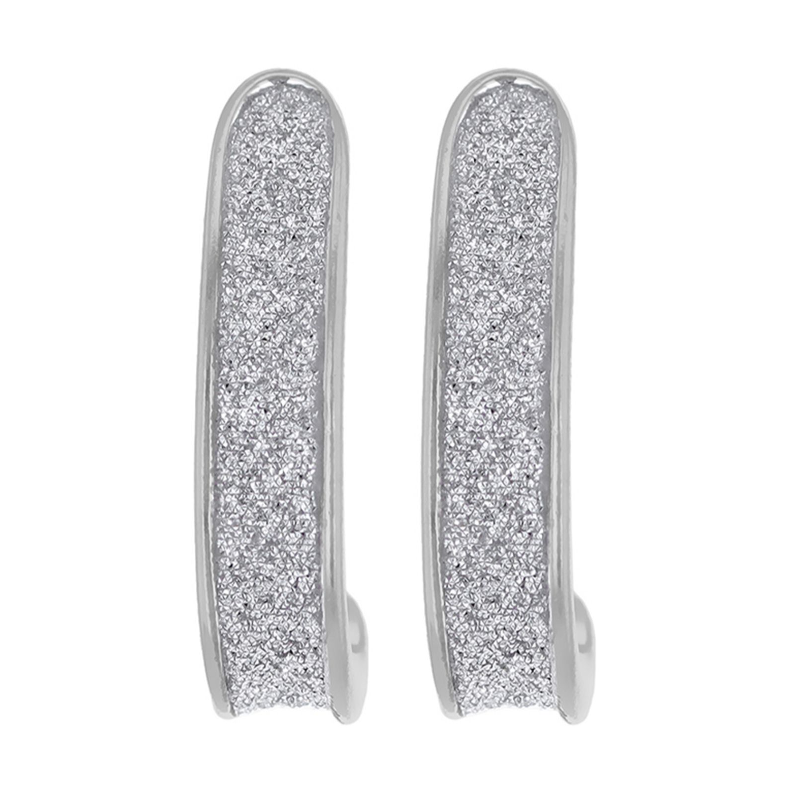 Faith & Brown Sterling Silver Stardust J Shape Earring 16mm