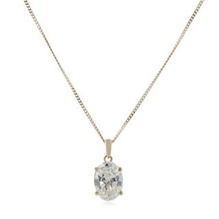 Fire Light 3ct Lab Grown Diamond Oval Cut Pendant & Chain 9ct Gold