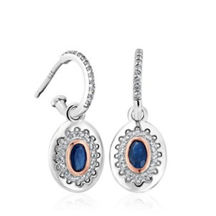 Clogau Sapphire Drop Earrings Sterling Silver & 9ct Gold - 347825