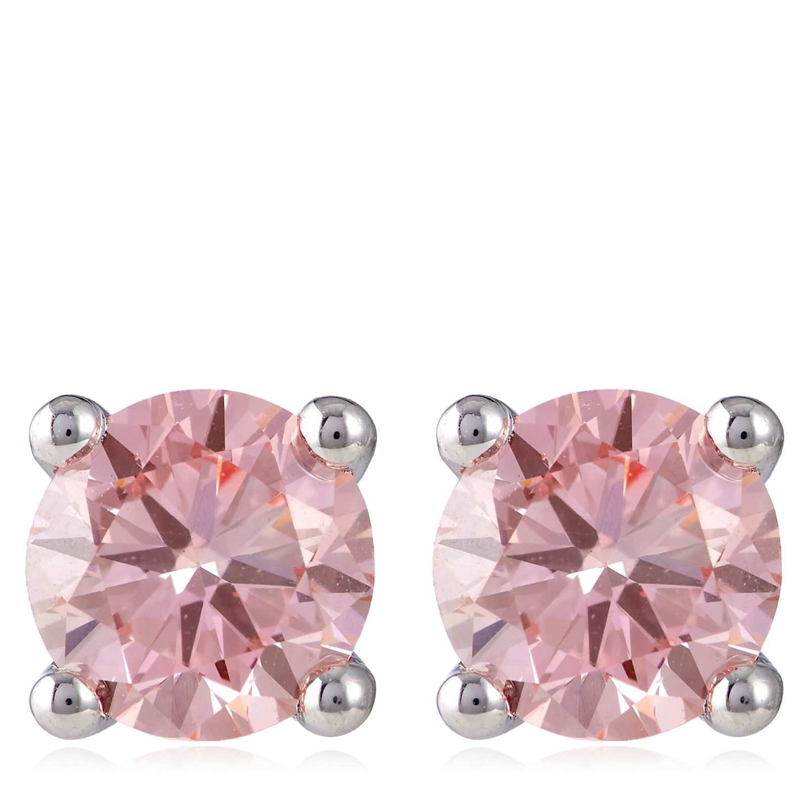 Fire Light 1ct Pink Lab Grown Diamond Stud Earrings Platinum