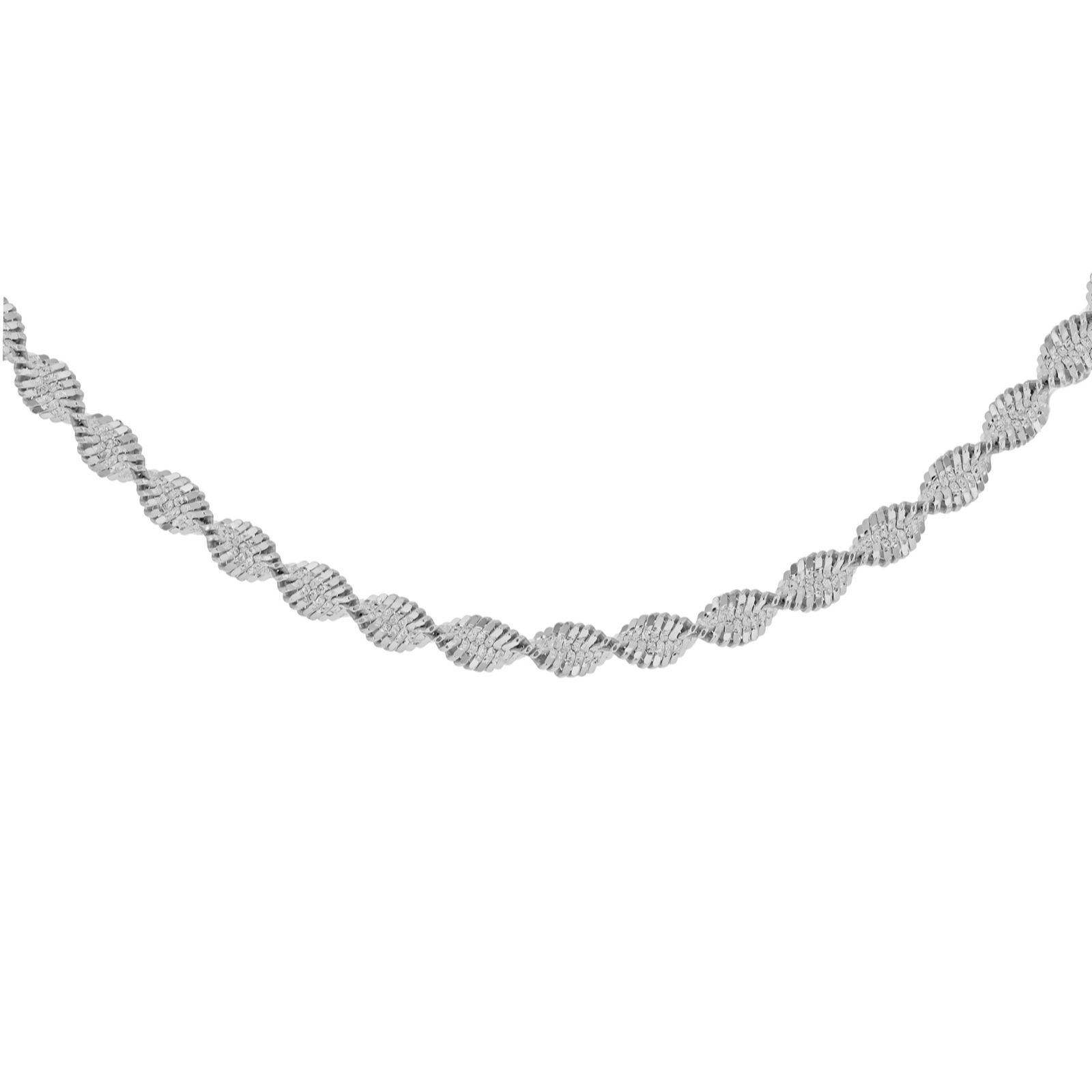 Faith & Brown Italian crafted Large Twist Herringbone 2-tone Necklace
